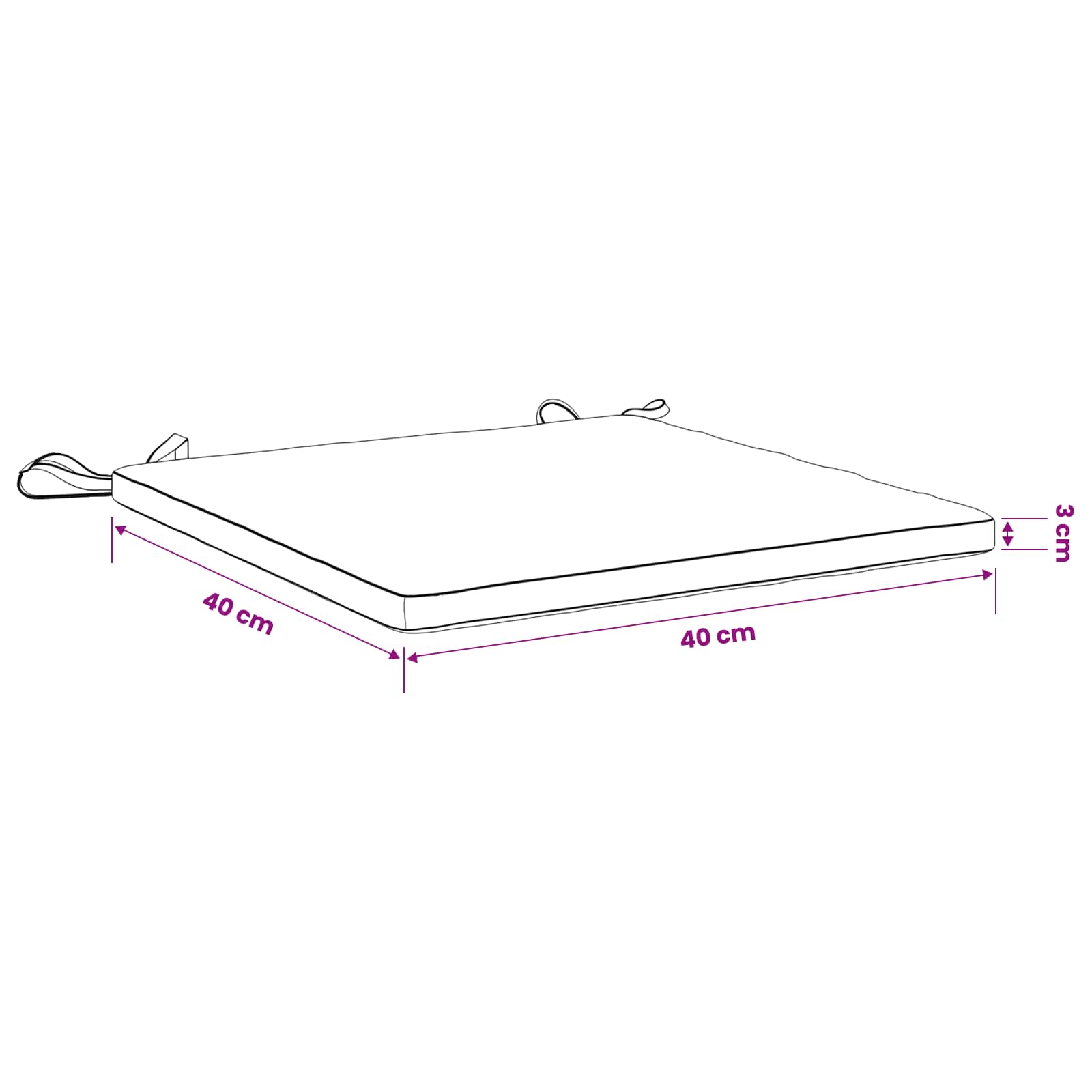Cuscini per Sedia in 4 Pezzi SOEST 4 pz 100% Poliestere