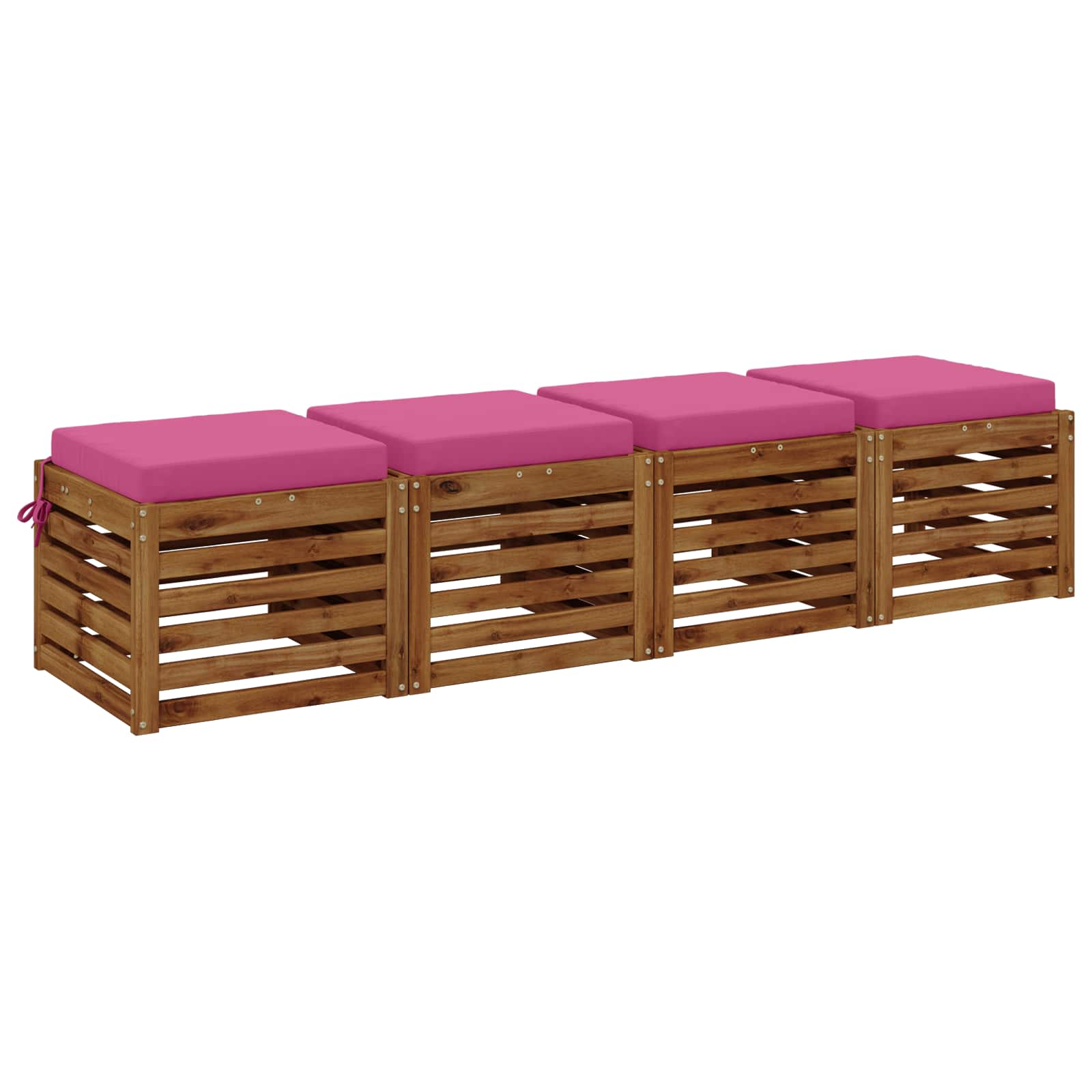 Cuscini per Sedia in 4 Pezzi SOEST 4 pz 100% Poliestere Rosa