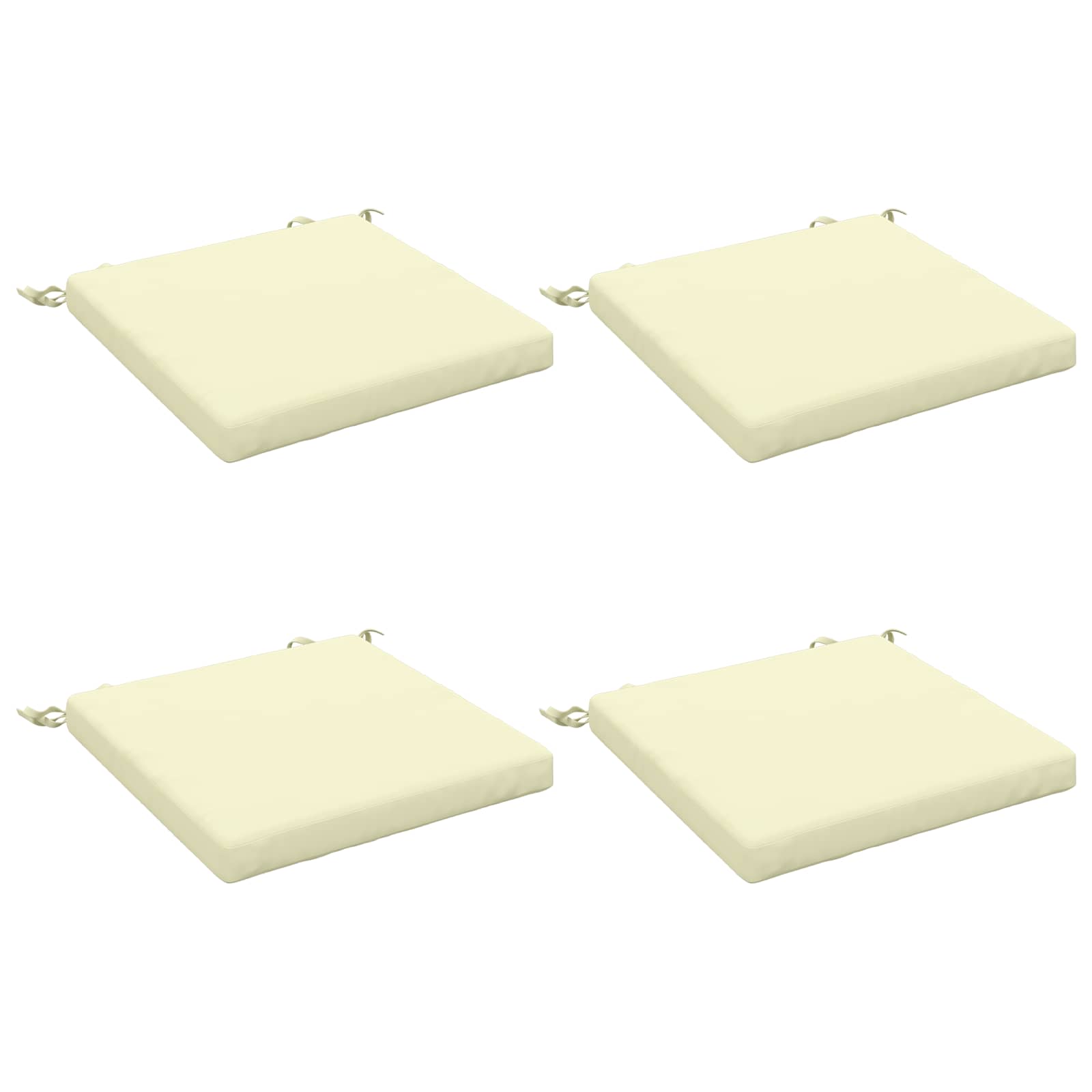 Cuscini per Sedia in 4 Pezzi SOEST 4 pz 100% Poliestere Crema