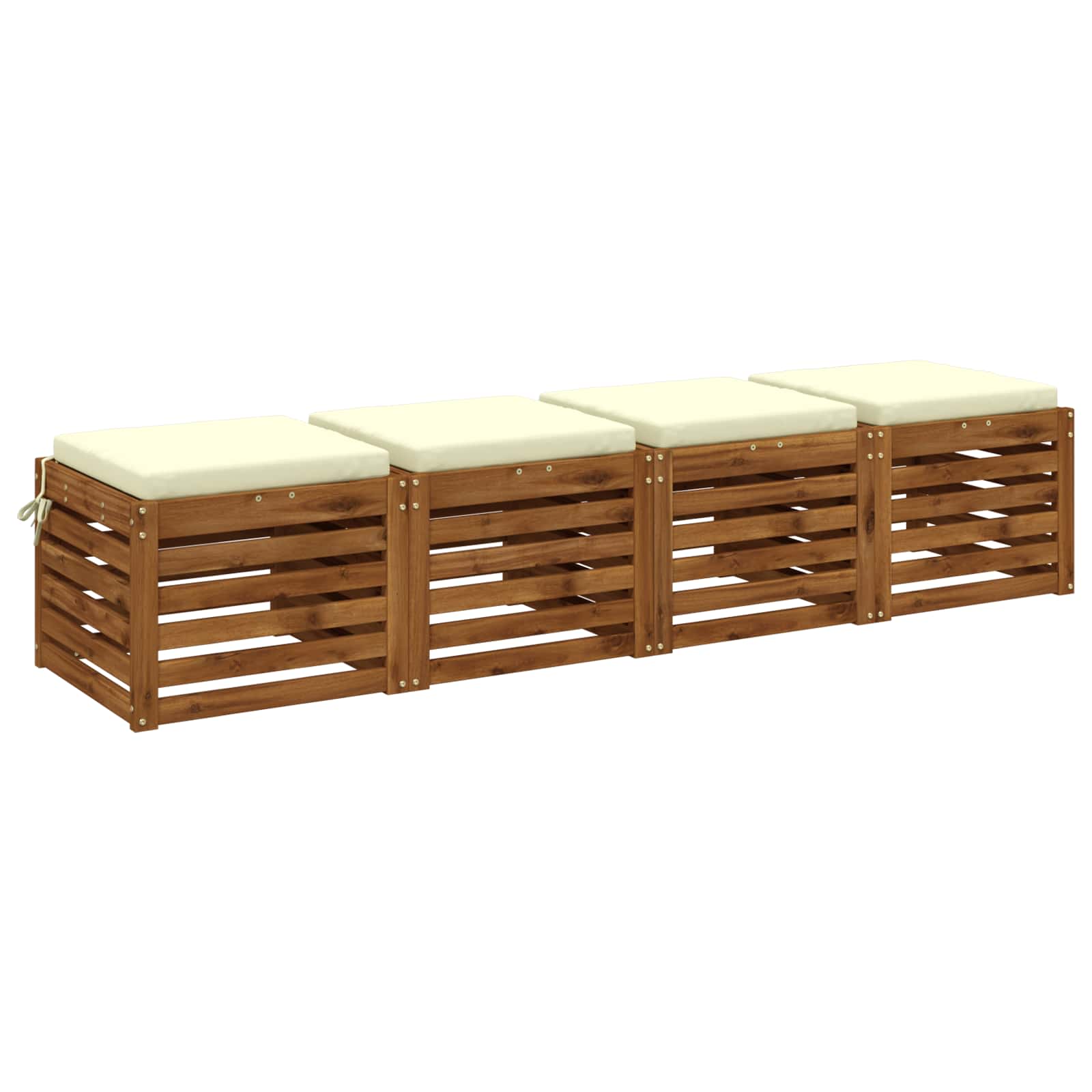 Cuscini per Sedia in 4 Pezzi SOEST 4 pz 100% Poliestere Crema