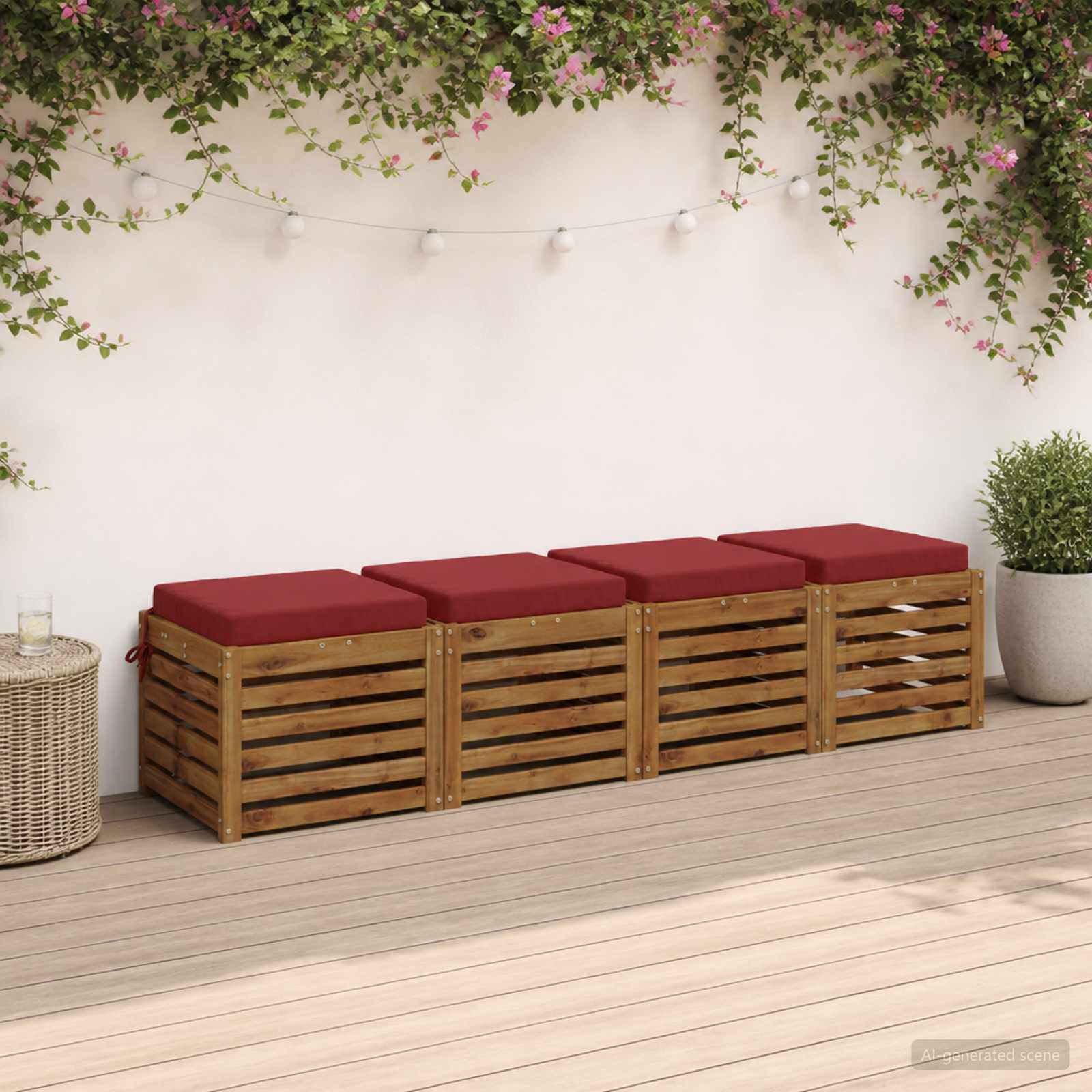 Cuscini per Sedia in 4 Pezzi SOEST 4 pz 100% Poliestere