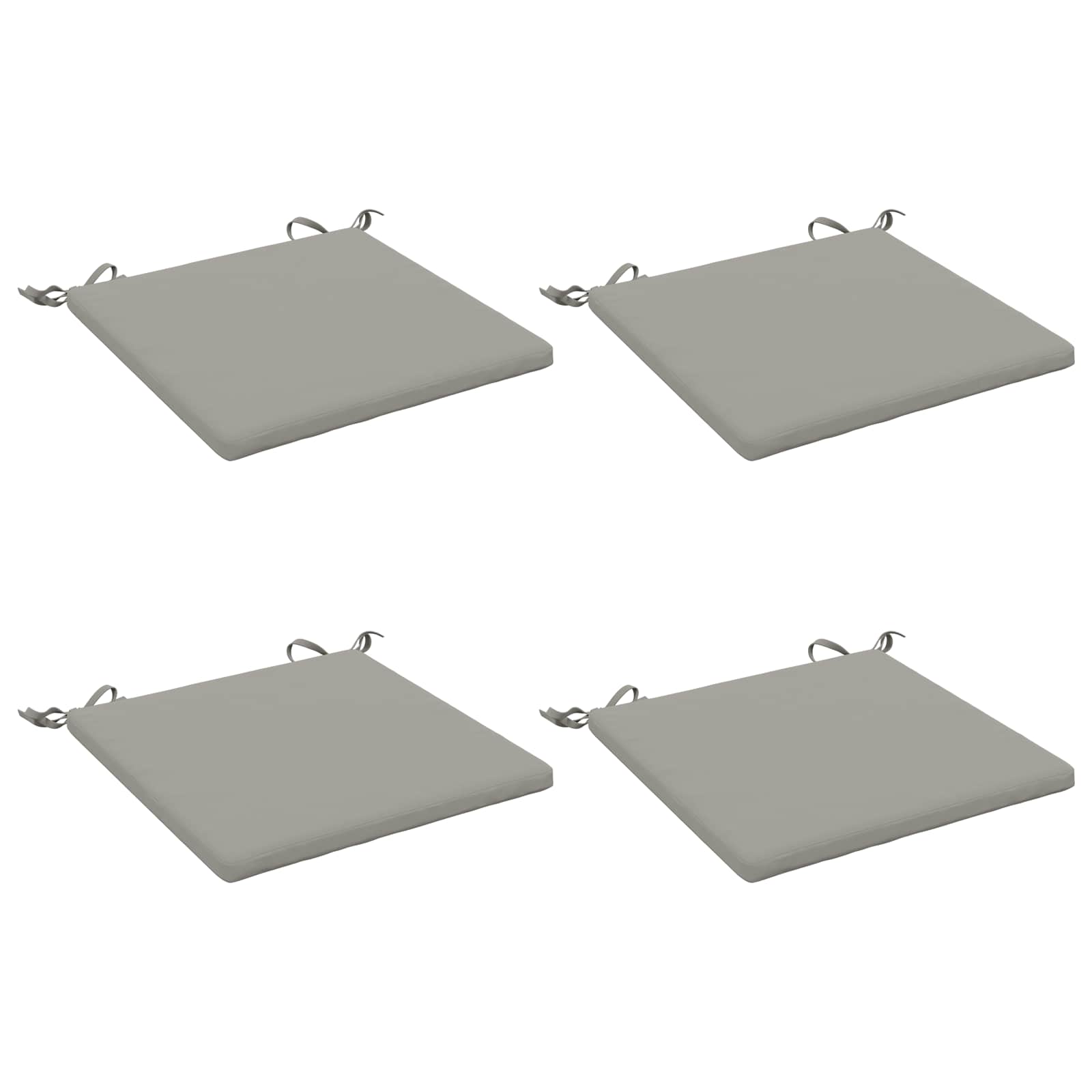 Cuscini per Sedia in 4 Pezzi SOEST 4 pz 100% Poliestere Grigio