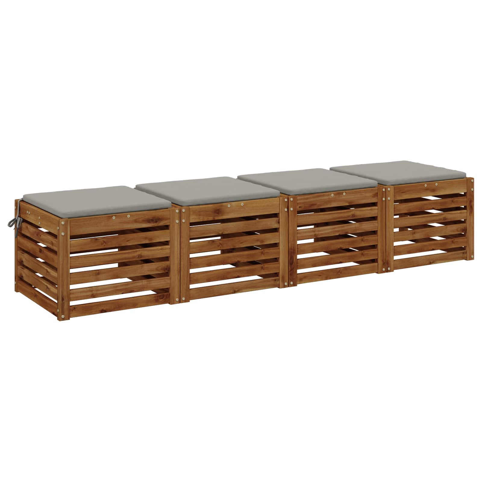Cuscini per Sedia in 4 Pezzi SOEST 4 pz 100% Poliestere Grigio