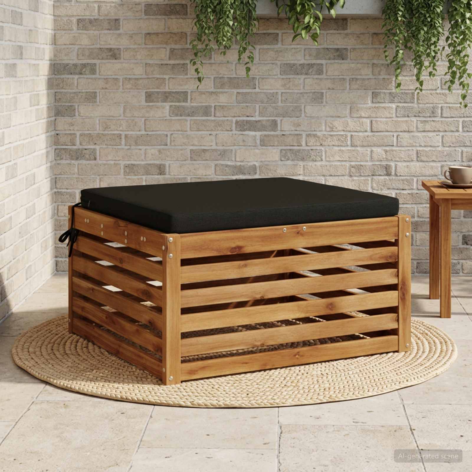Cuscino per Sedia in Unico Pezzo SOEST 100% Poliestere Nero
