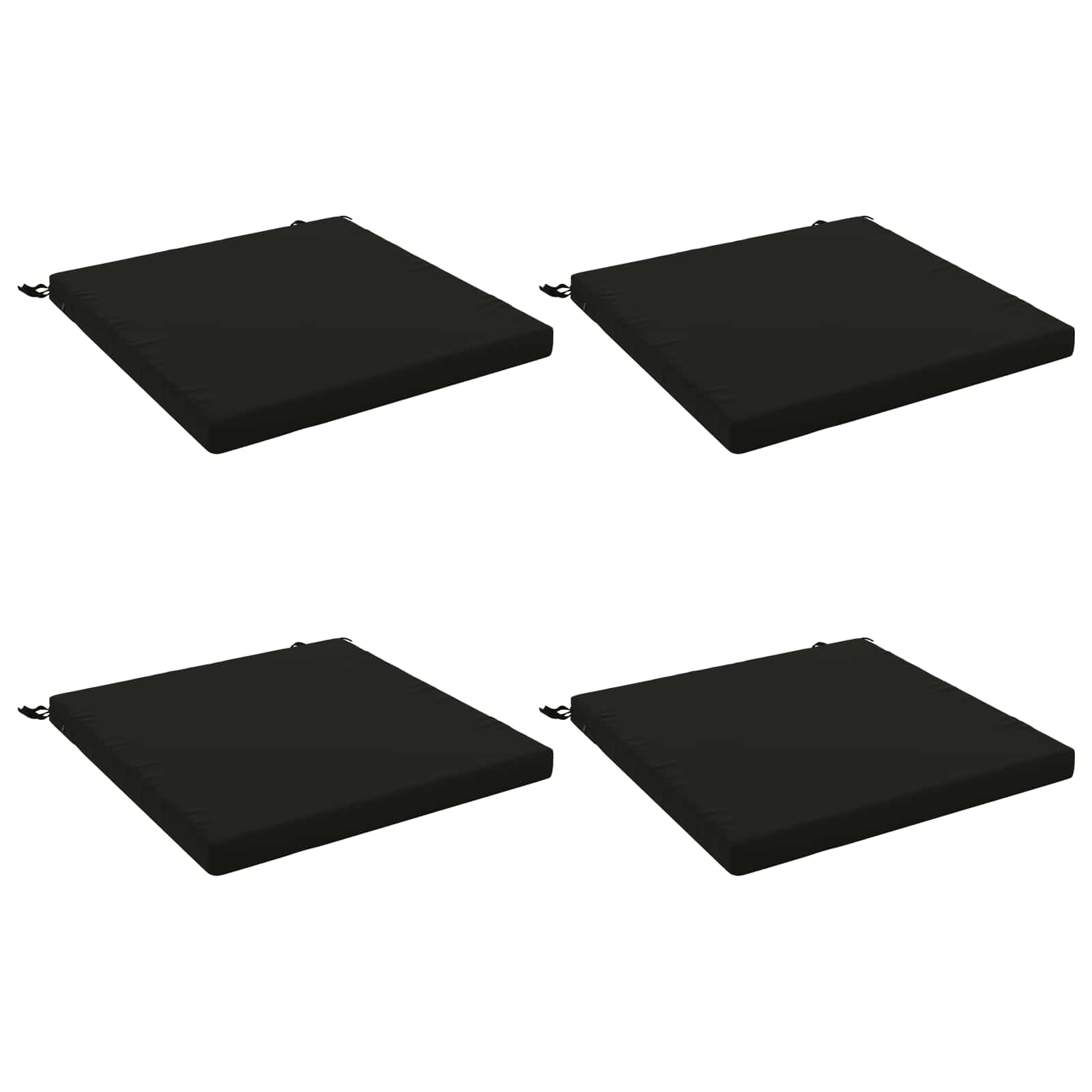 Cuscini per Sedia in 4 Pezzi SOEST 4 pz 100% Poliestere Nero
