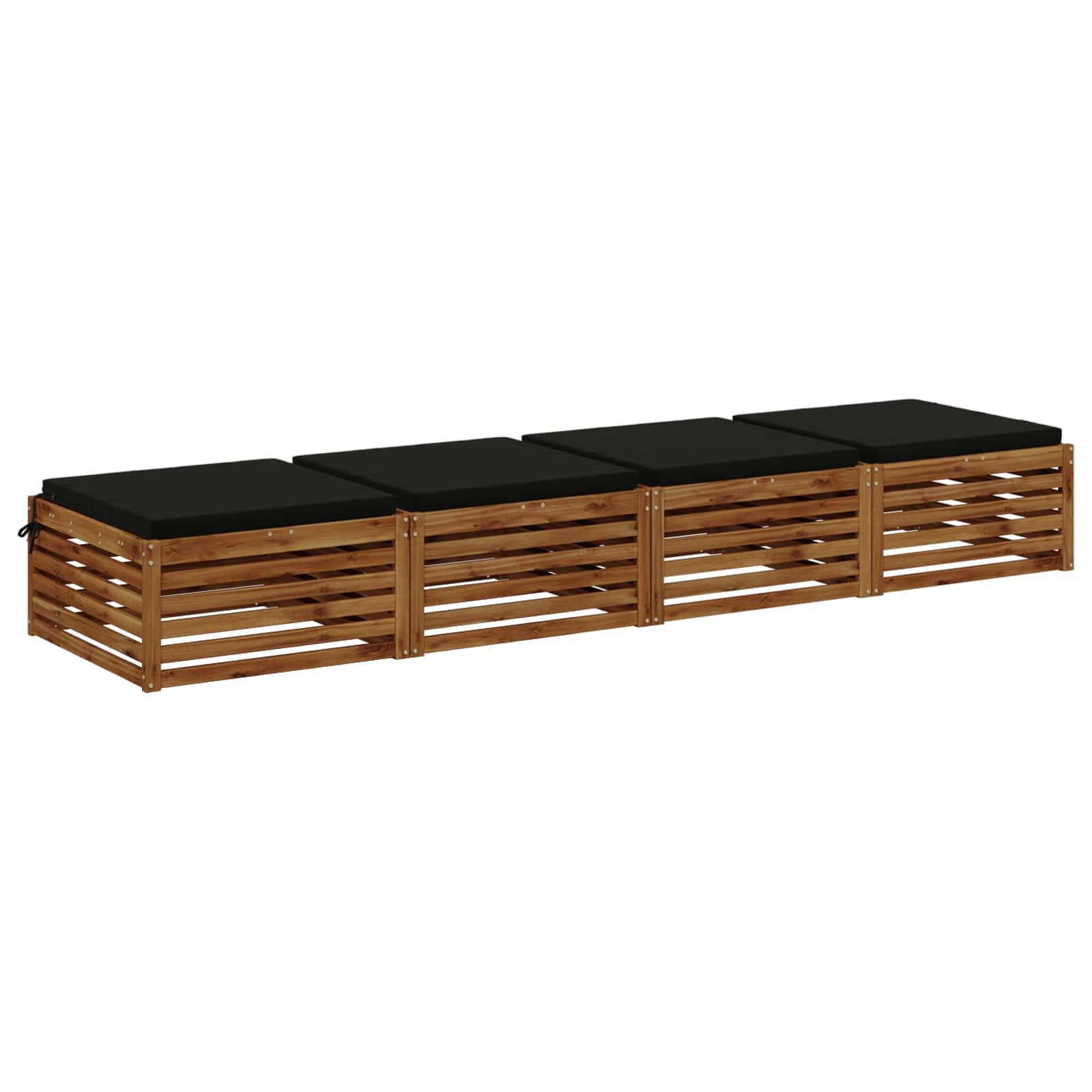 Cuscini per Sedia in 4 Pezzi SOEST 4 pz 100% Poliestere Nero