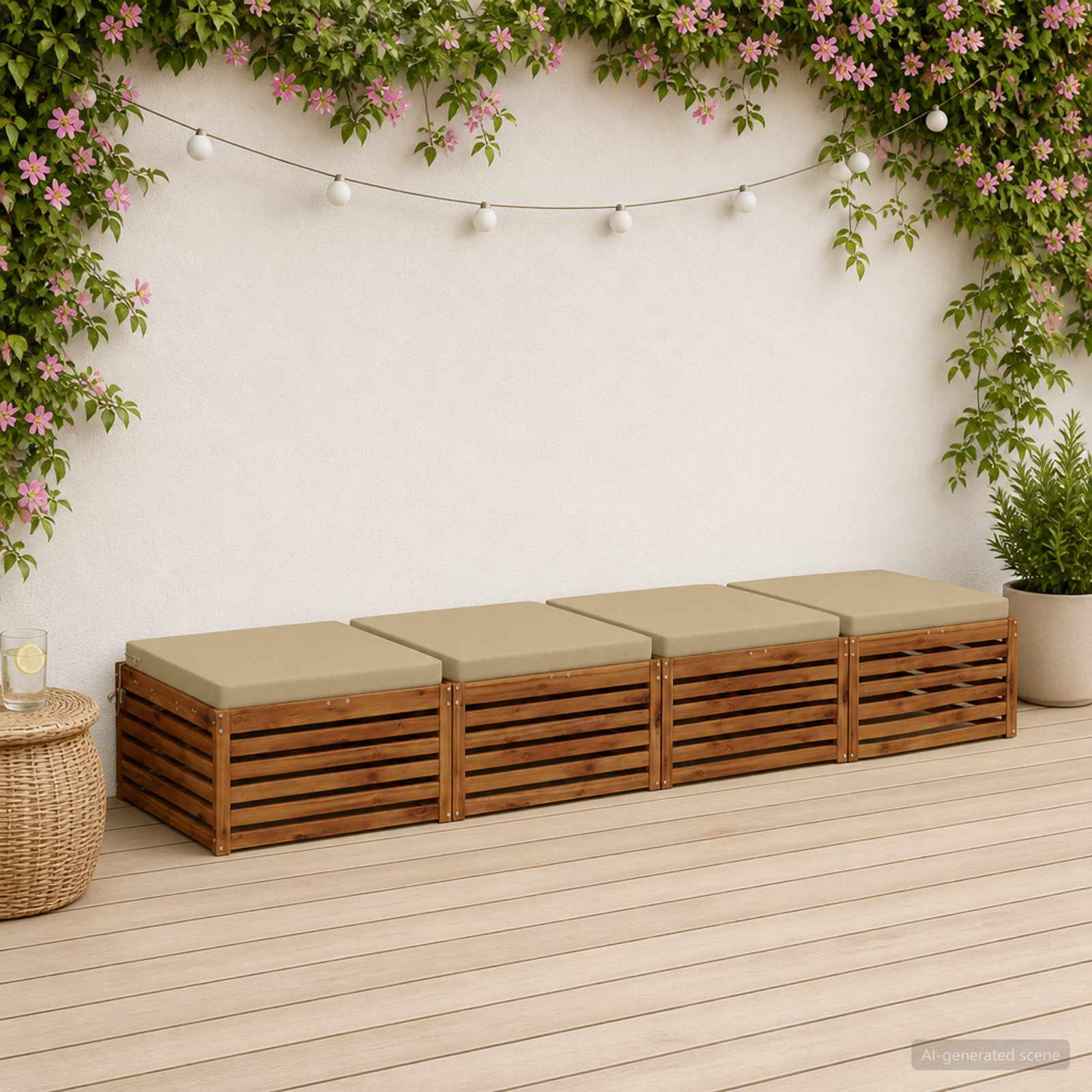 Cuscini per Sedia in 4 Pezzi SOEST 4 pz 100% Poliestere