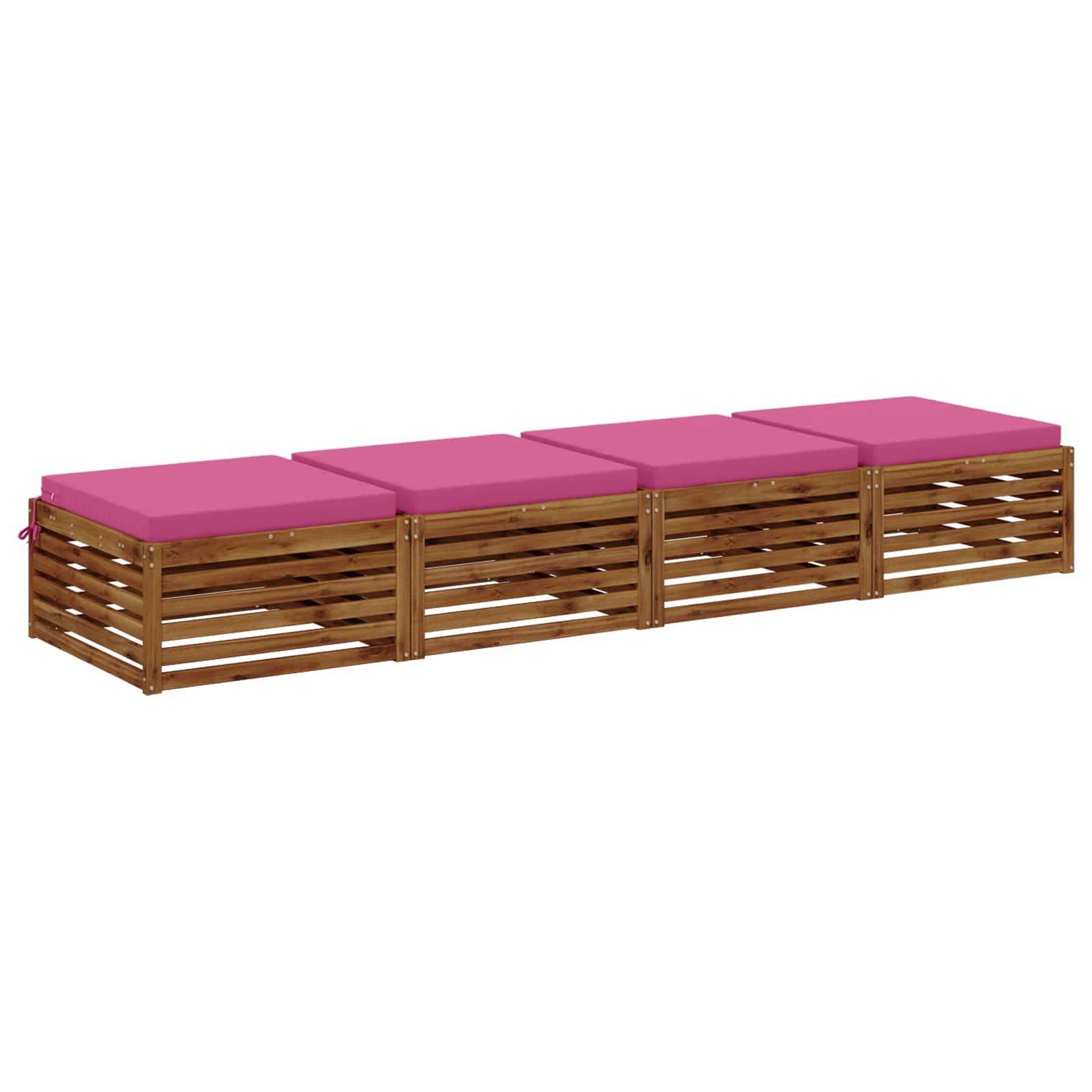 Cuscini per Sedia in 4 Pezzi SOEST 4 pz 100% Poliestere Rosa