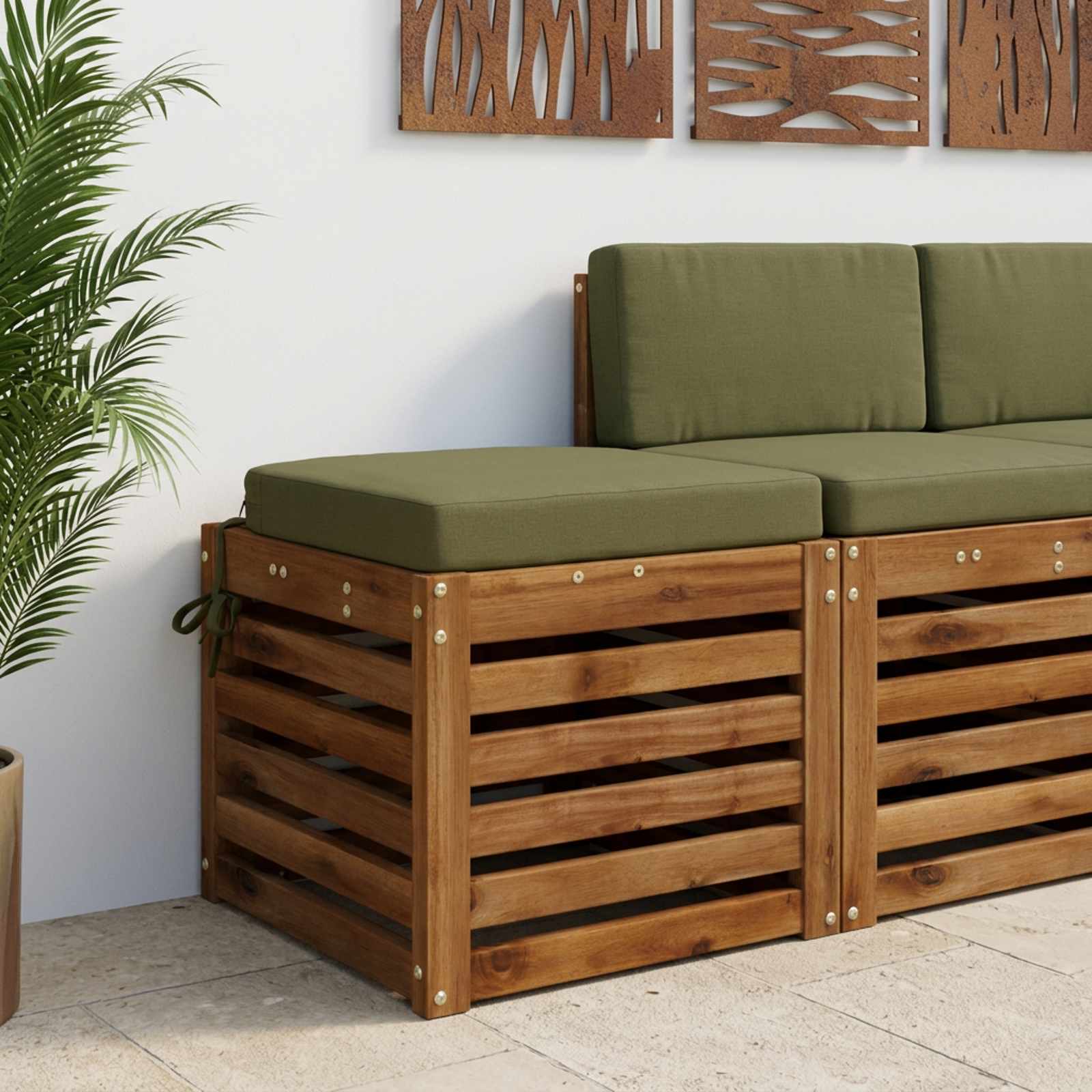 Cuscino per sedile a 1 pezzo SOEST 100% Poliestere Verde Oliva