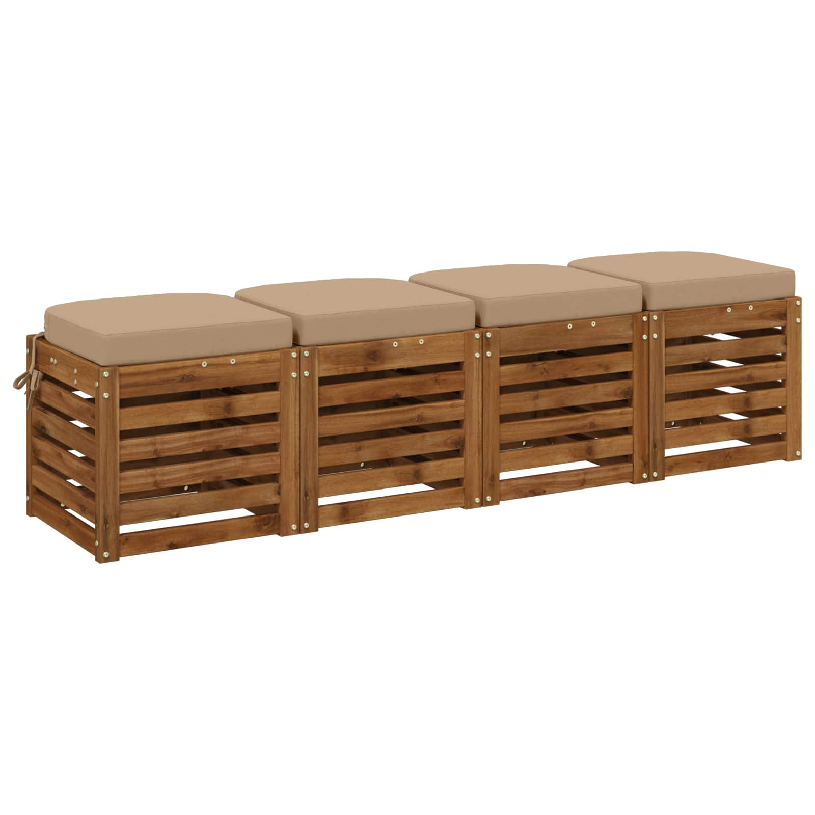 Cuscini per sedile a 4 pezzi SOEST 4 pcs 100% Poliestere Sabbia