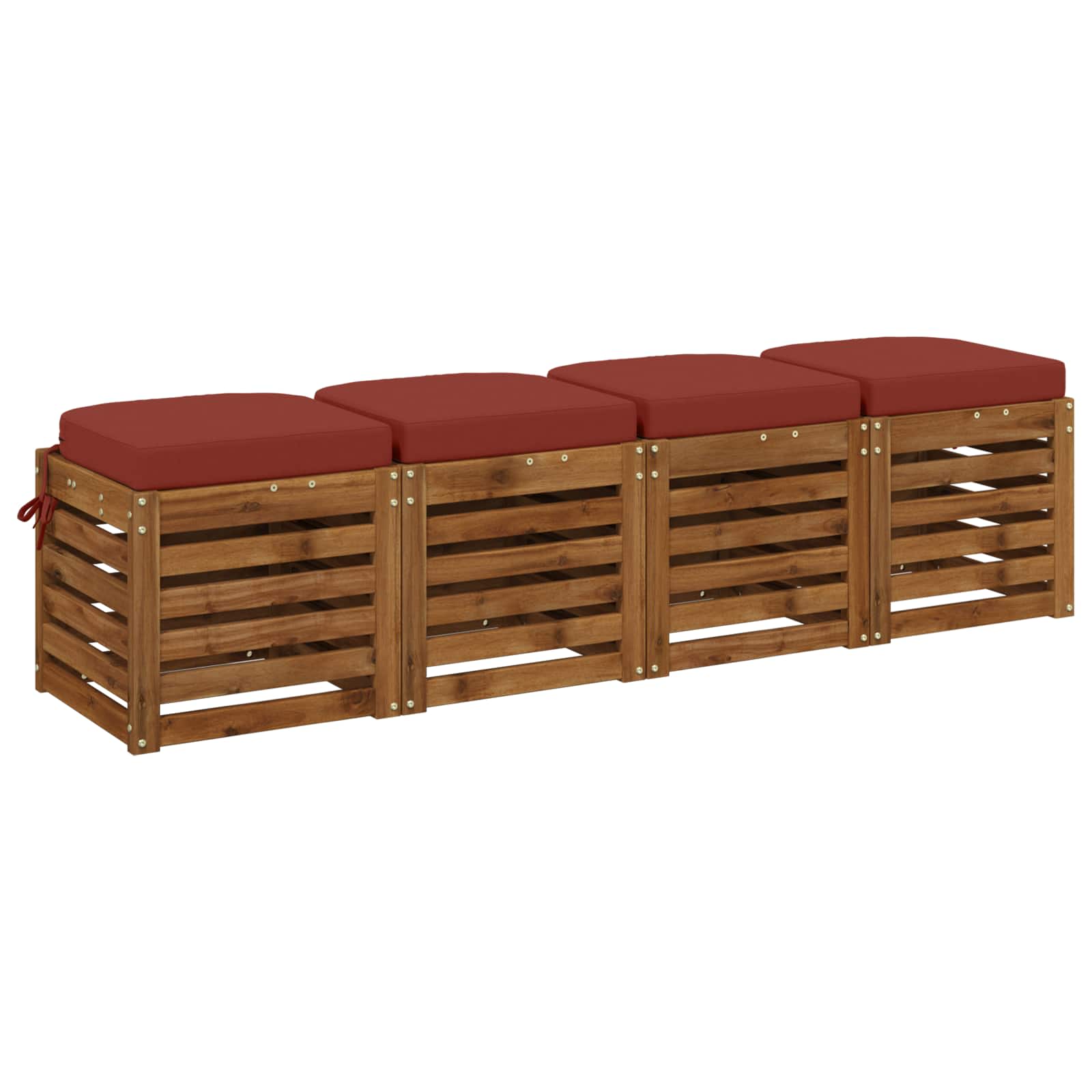 Cuscini per sedile a 4 pezzi SOEST 4 pcs 100% Poliestere Rosso