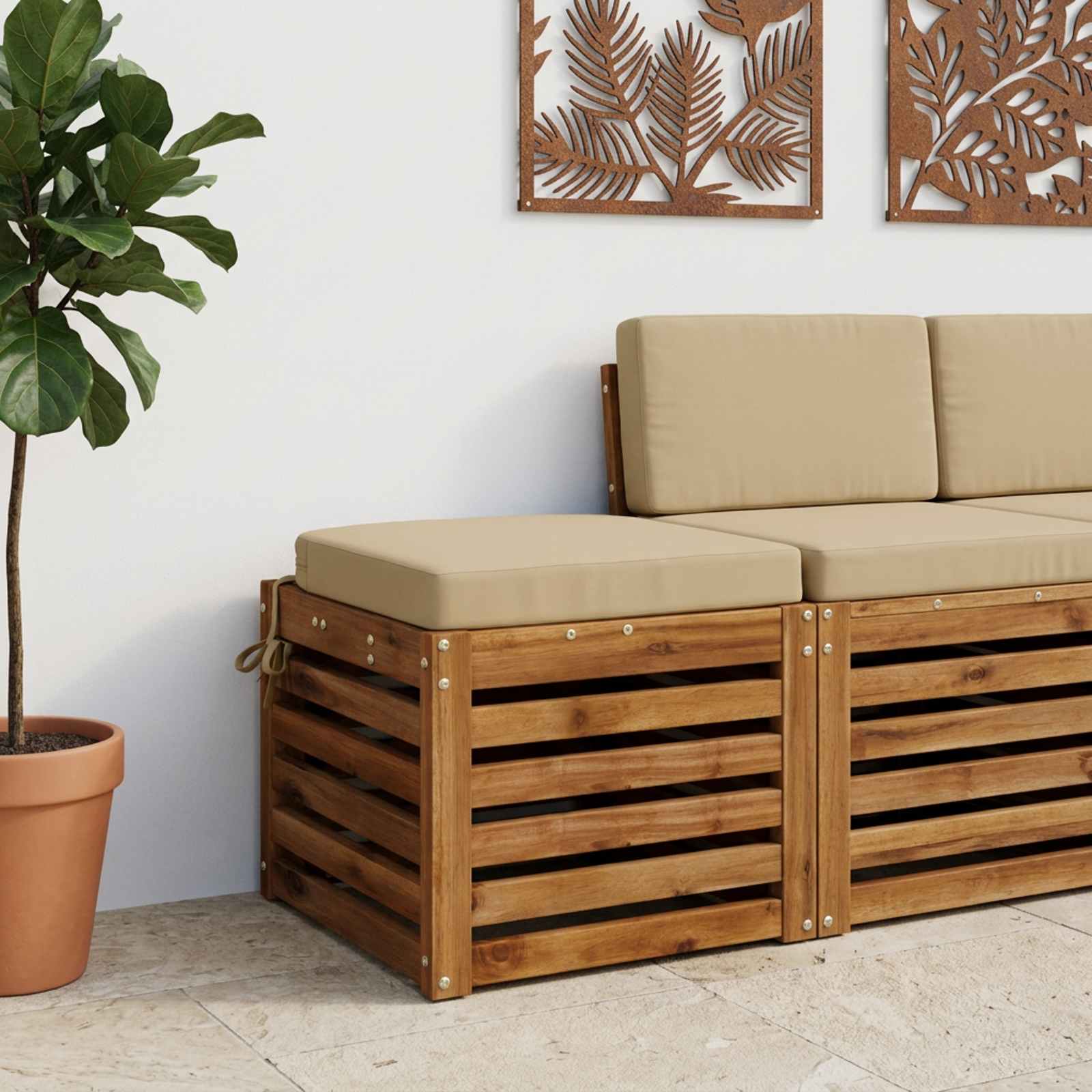 Cuscino per sedile a 1 pezzo SOEST 100% Poliestere Beige