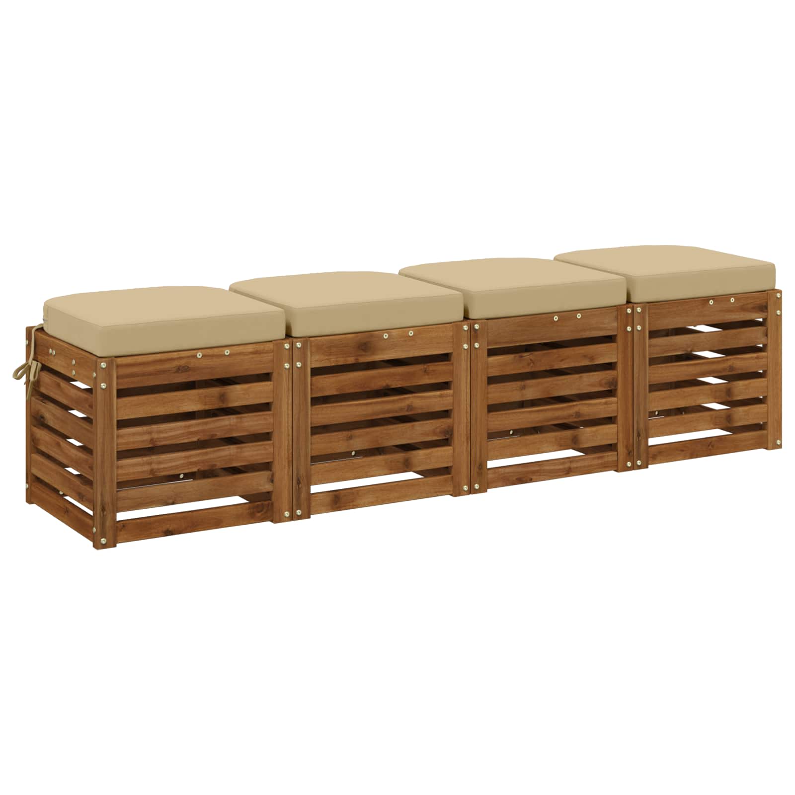 Cuscini per sedile a 4 pezzi SOEST 4 pcs 100% Poliestere Beige