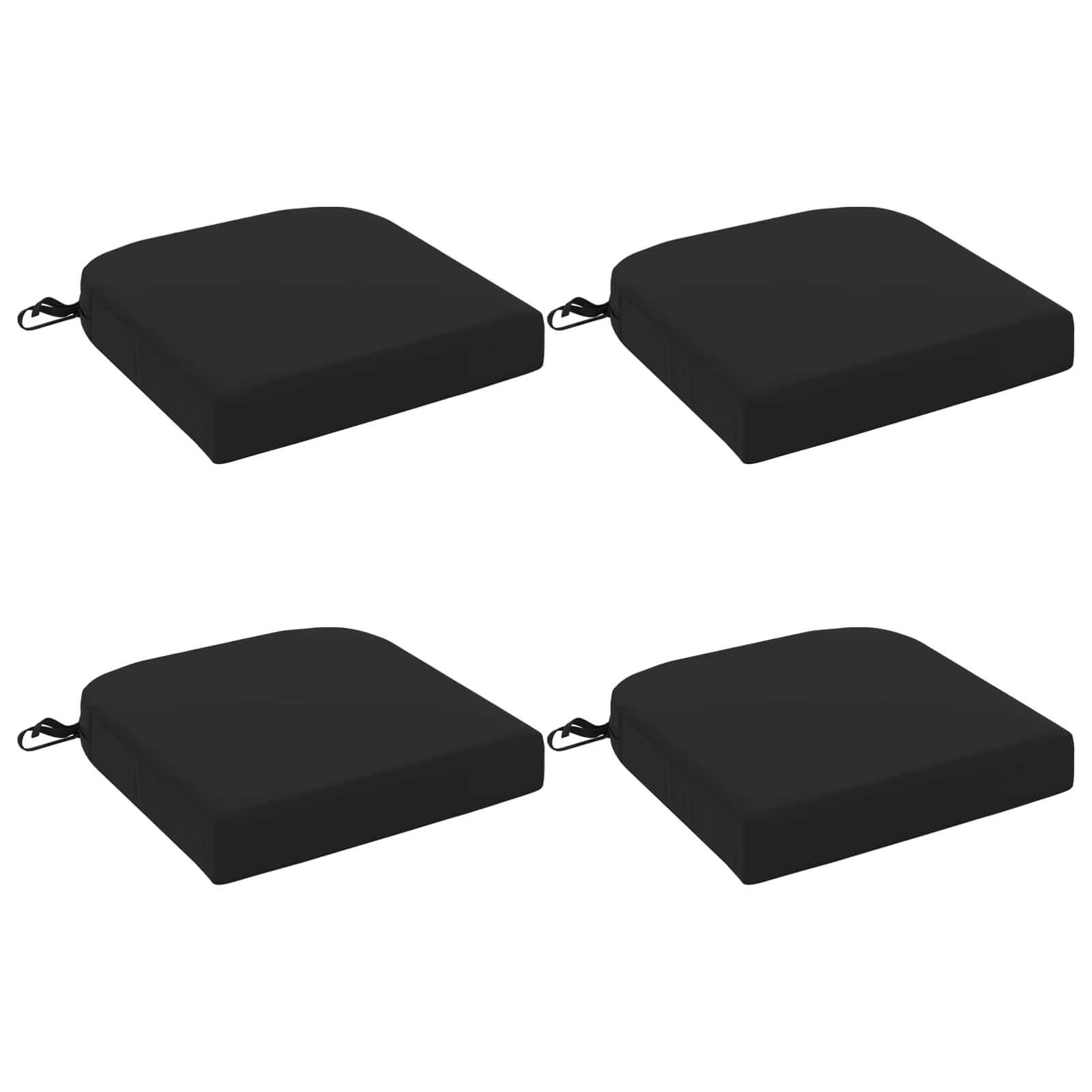 Cuscini per sedile a 4 pezzi SOEST 4 pcs 100% Poliestere Nero