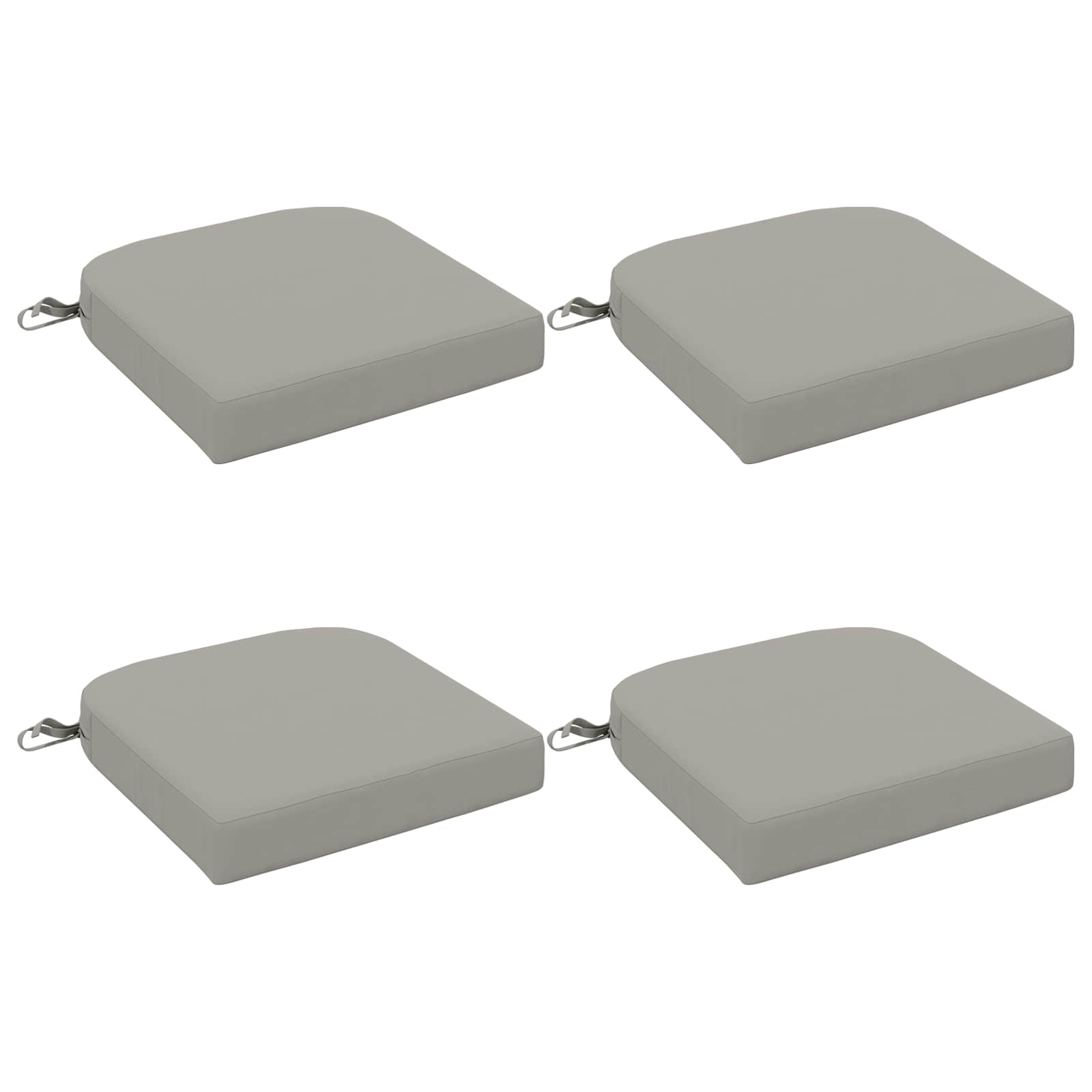Cuscini per Sedia in 4 Pezzi SOEST 4 pcs 100% Poliestere Grigio