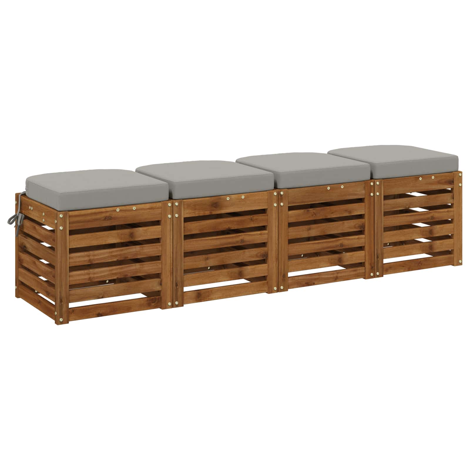Cuscini per Sedia in 4 Pezzi SOEST 4 pcs 100% Poliestere Grigio