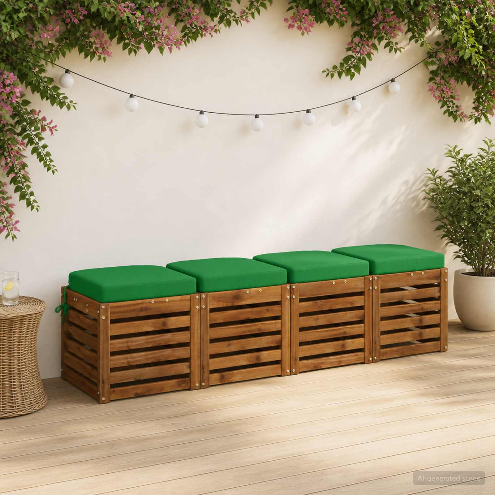 Cuscini per sedile a 4 pezzi SOEST 4 pcs 100% Poliestere Verde