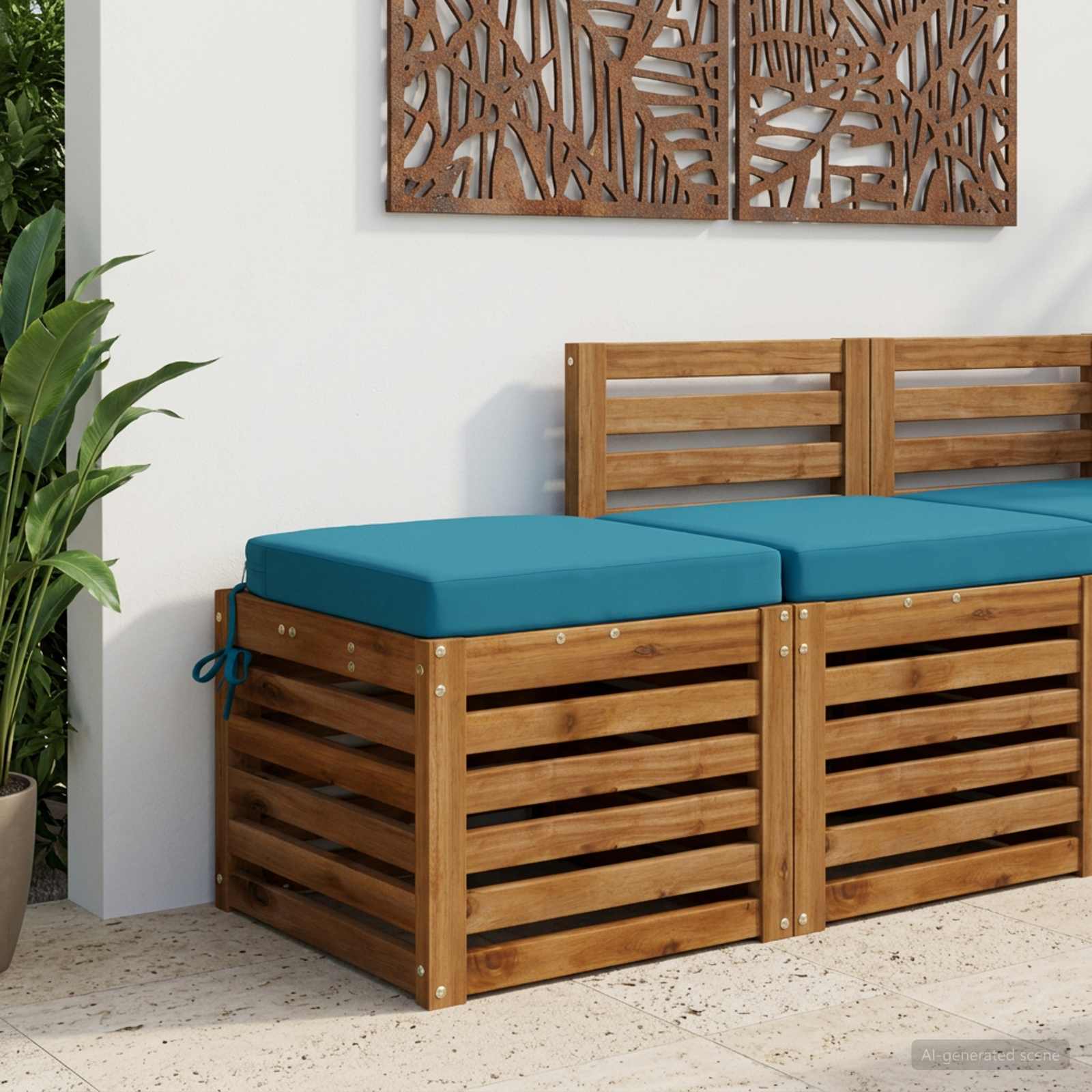 Cuscino per sedile a 1 pezzo SOEST 100% Poliestere Azzurro