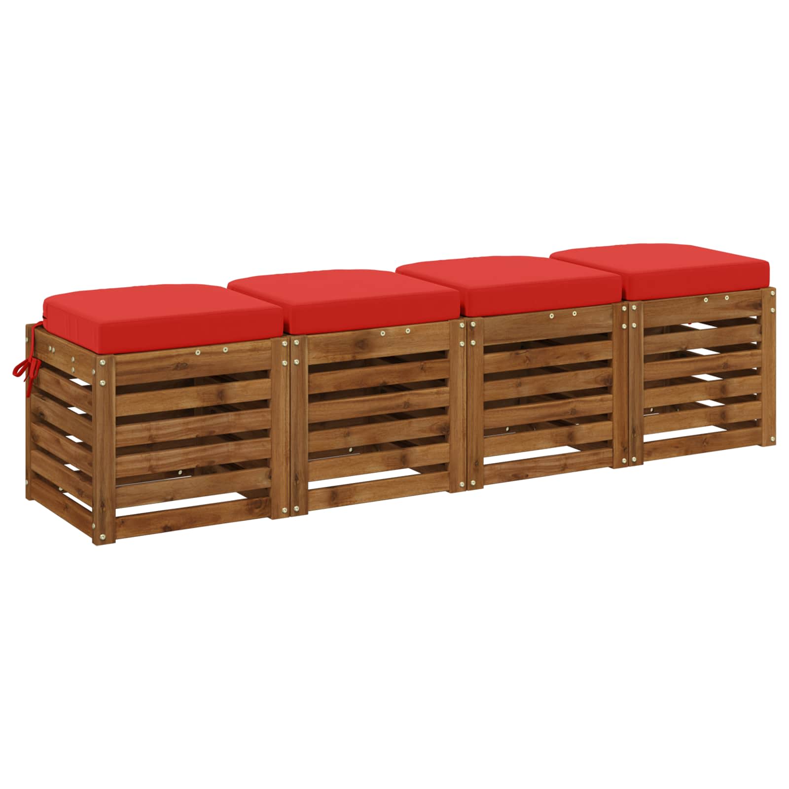 Cuscini per sedile a 4 pezzi SOEST 4 pcs 100% Poliestere Rosso