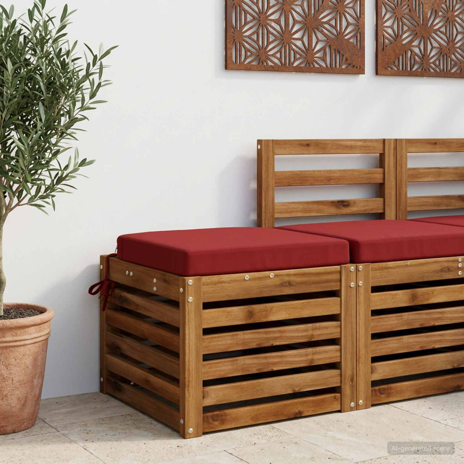Cuscino per sedile a 1 pezzo SOEST 100% Poliestere Rosso Vino