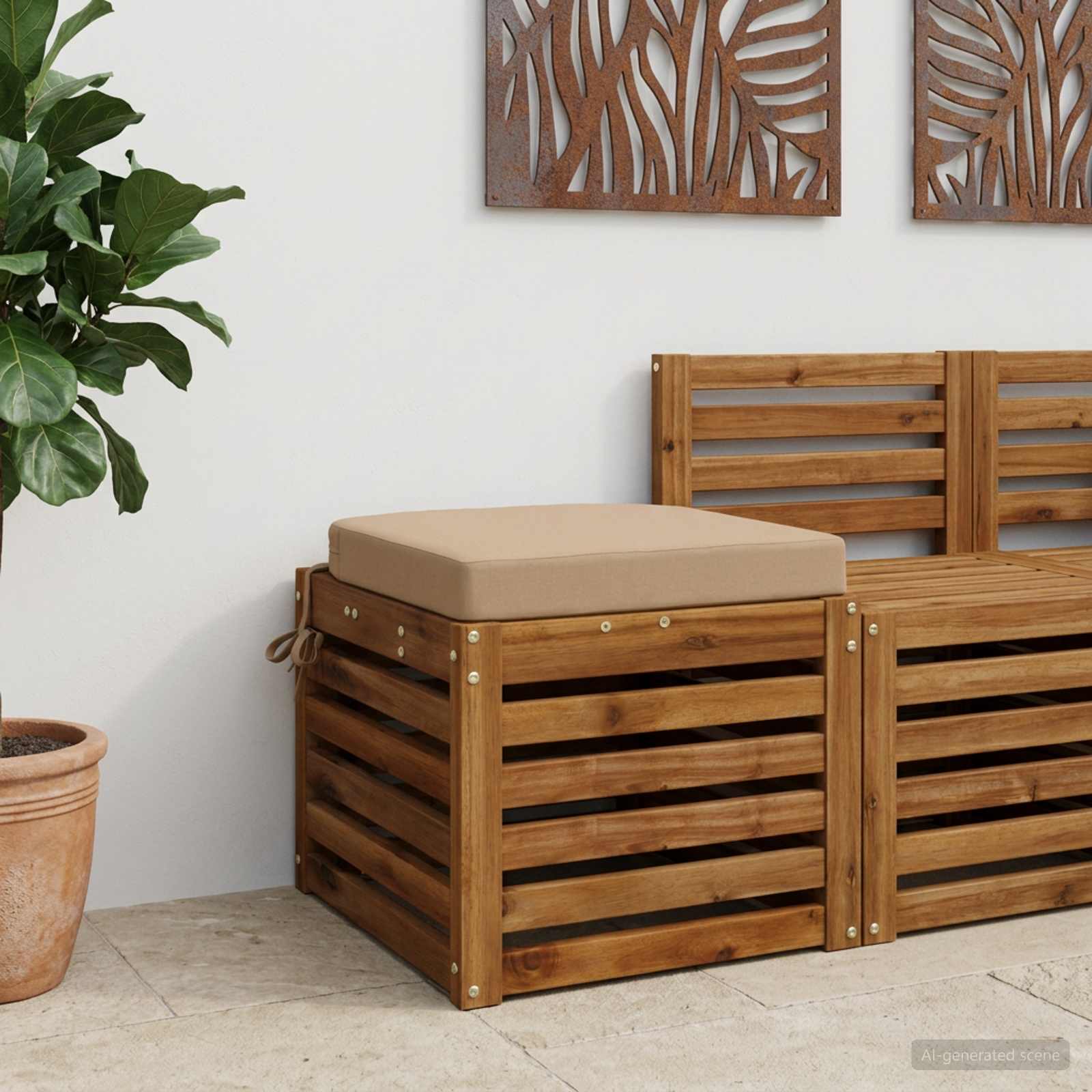 Cuscino per sedile a 1 pezzo SOEST 100% Poliestere Sabbia