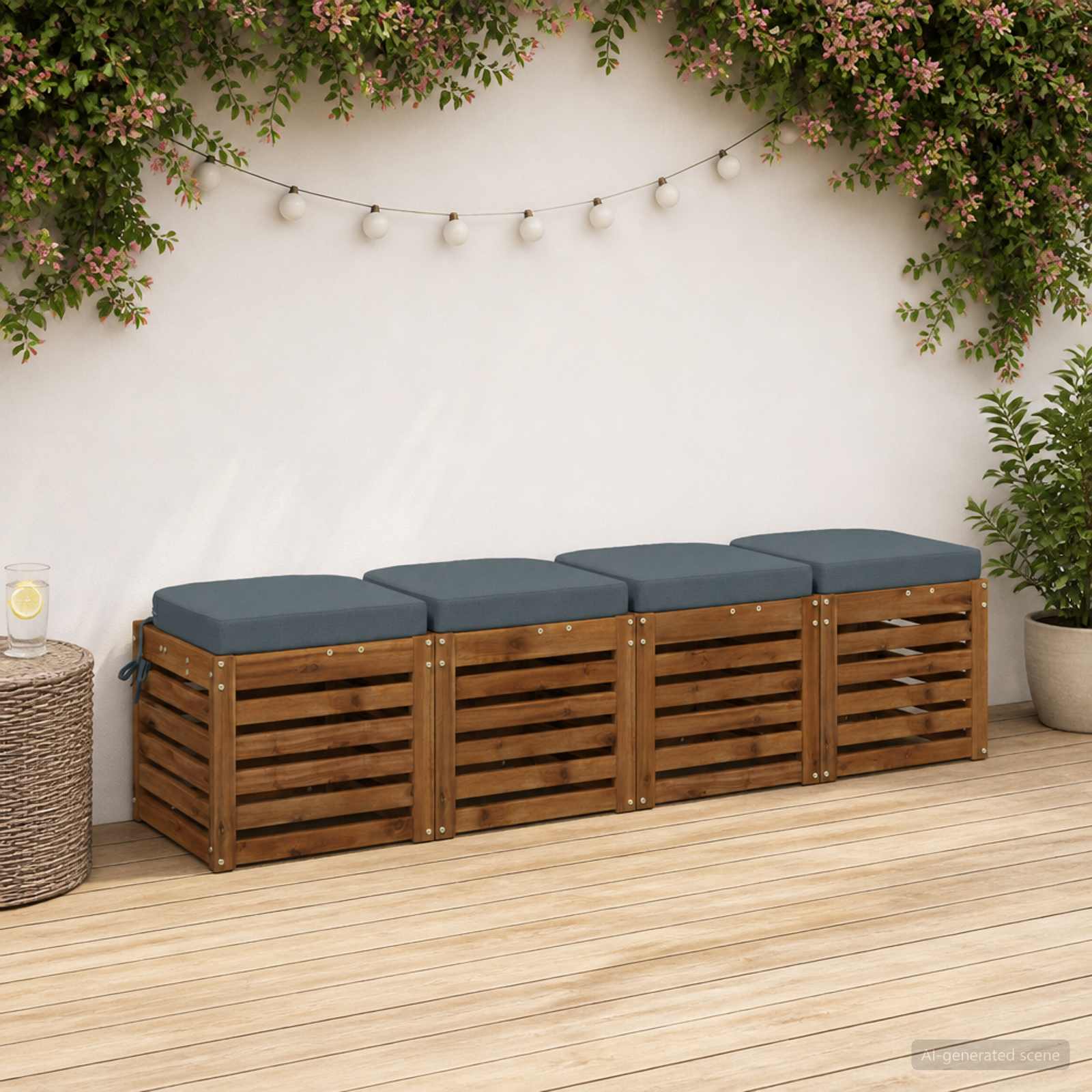 Cuscini per sedile a 4 pezzi SOEST 4 pcs 100% Poliestere Blu