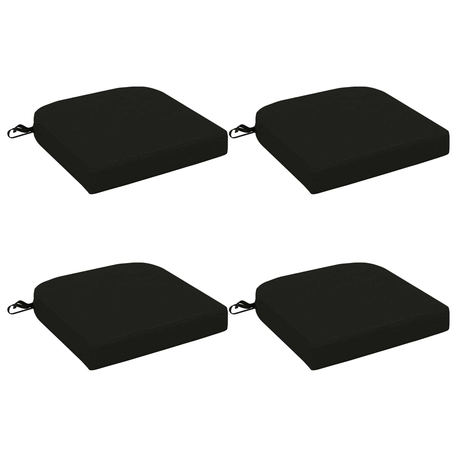 Cuscini per sedile a 4 pezzi SOEST 4 pcs 100% Poliestere Nero