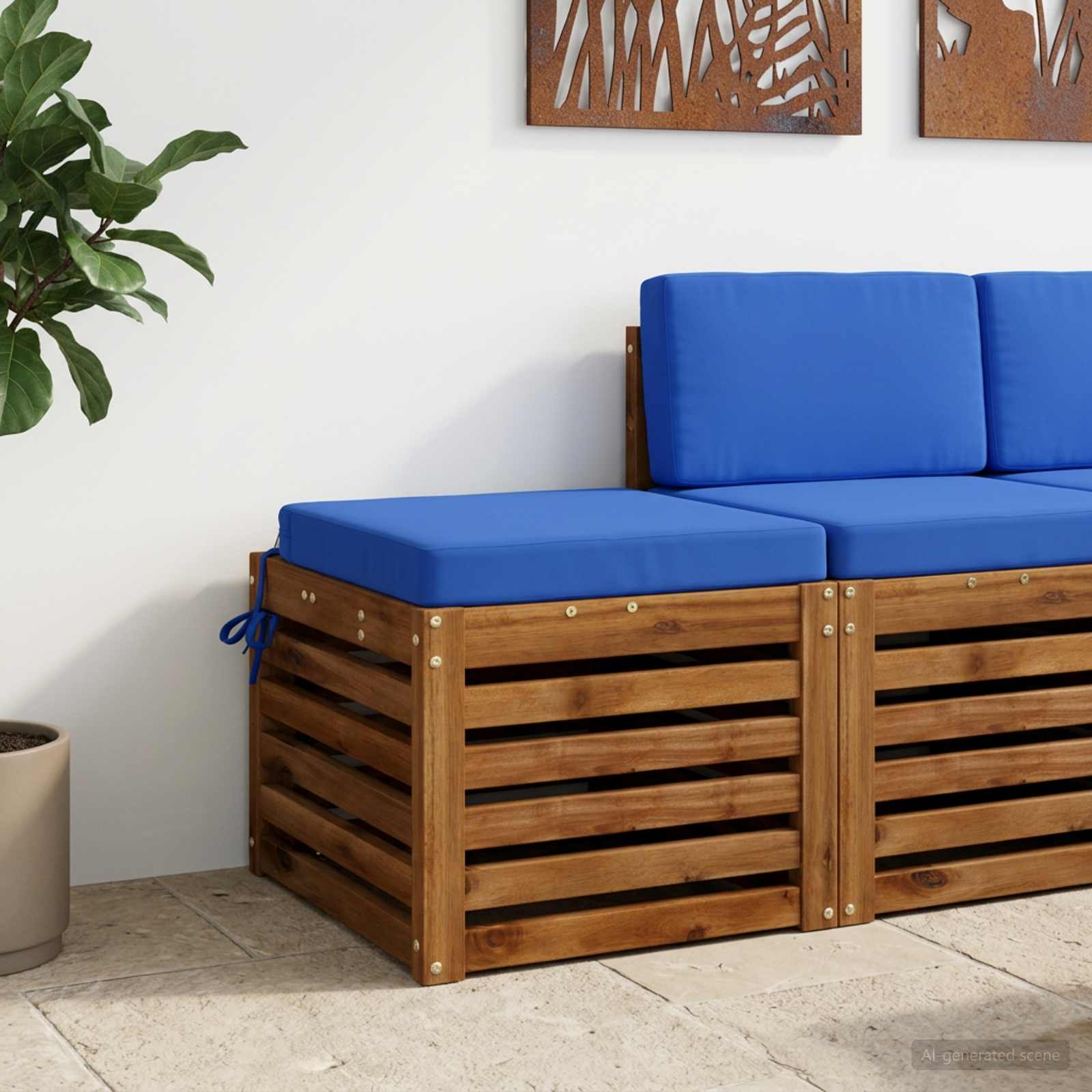 Cuscino per sedile a 1 pezzo SOEST 100% Poliestere Blu Reale