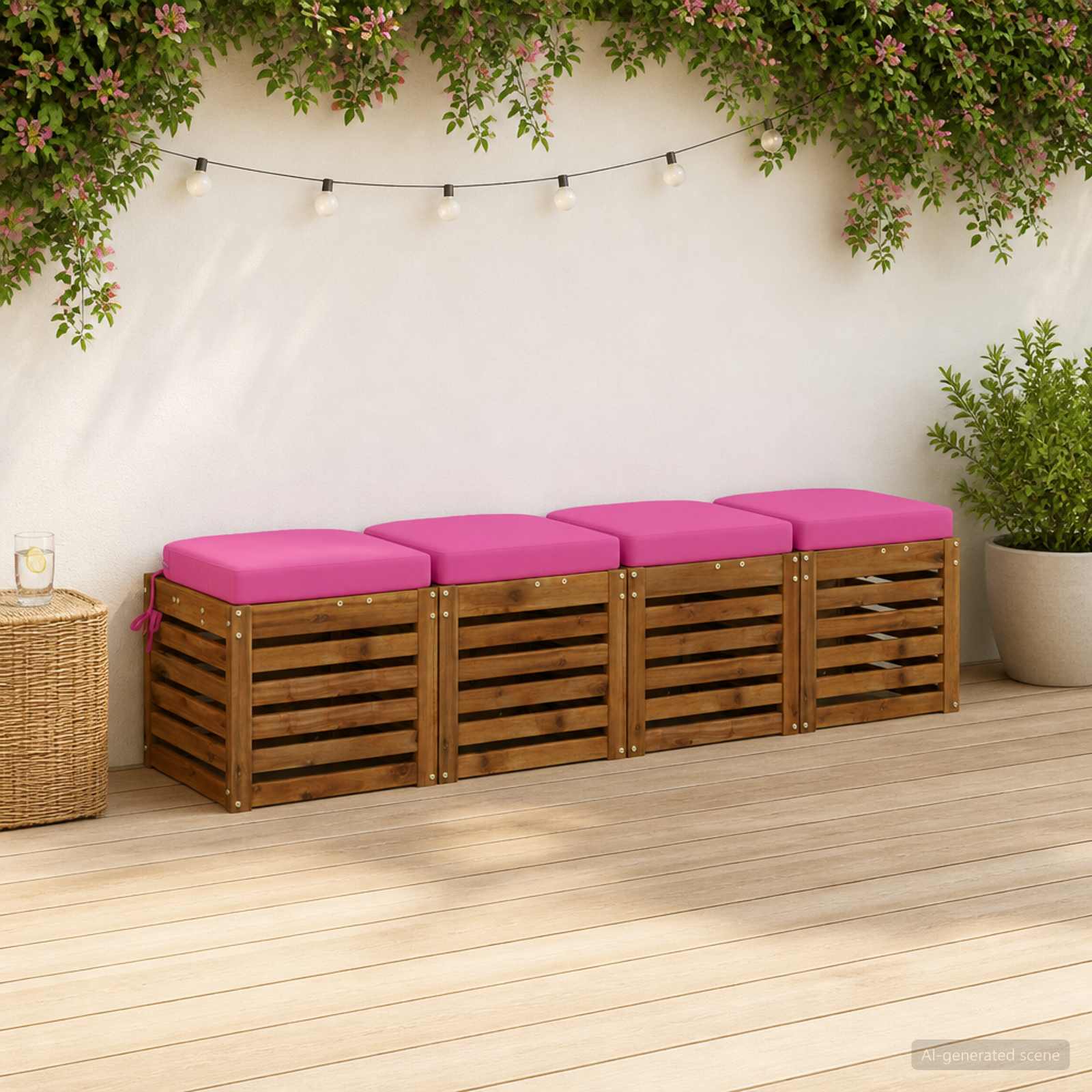 Cuscini per sedile a 4 pezzi SOEST 4 pcs 100% Poliestere Rosa
