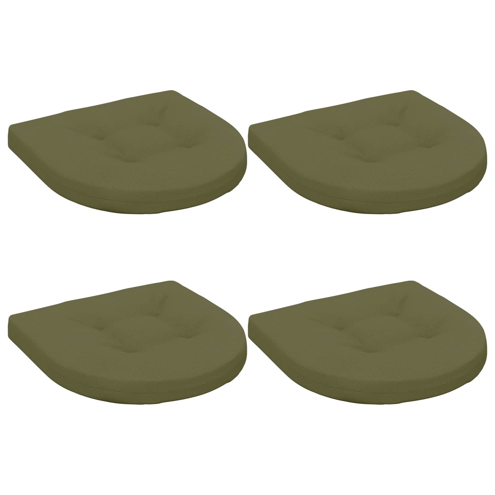 Cuscini per Sedia in 4 Pezzi 4 pz 100% Poliestere Verde Oliva