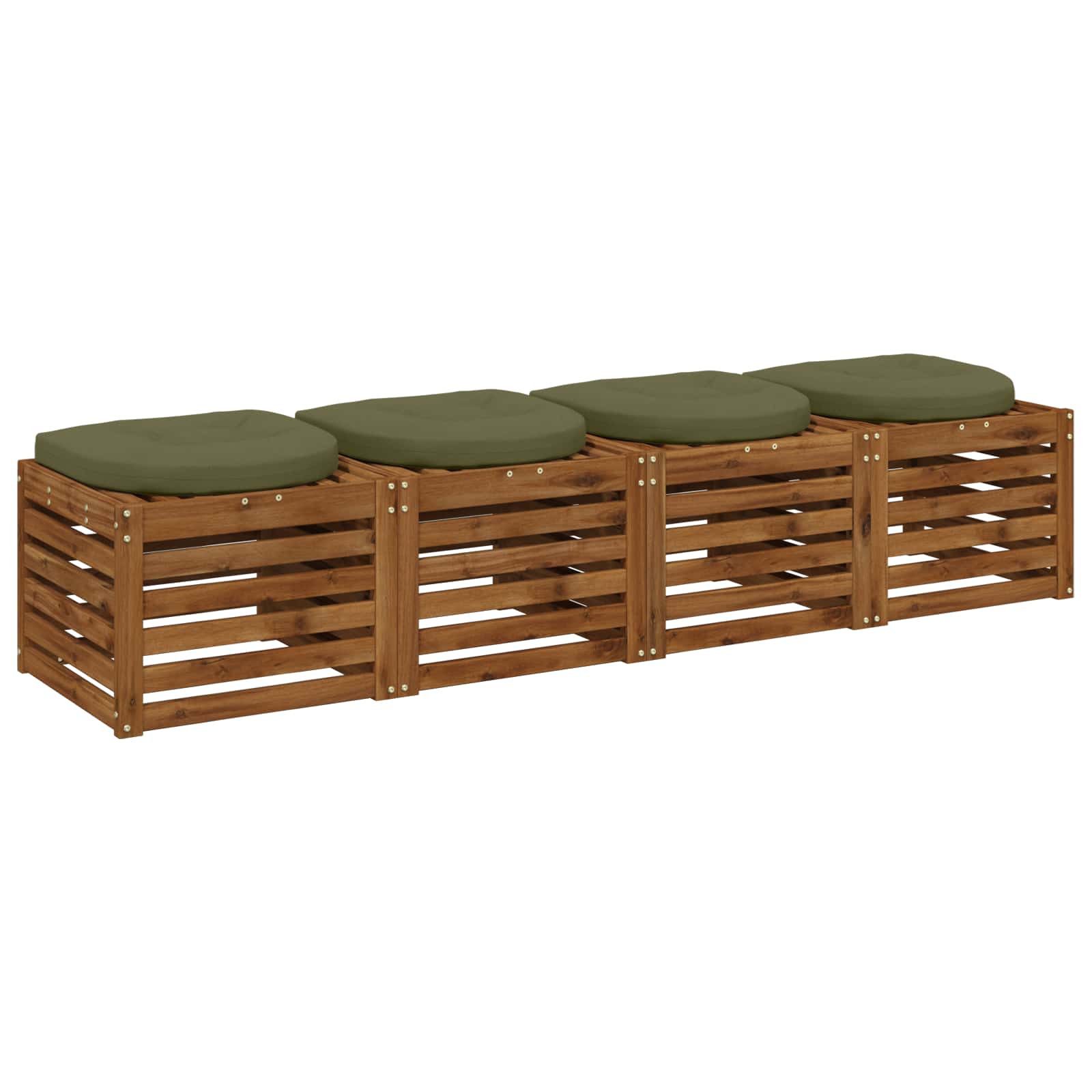 Cuscini per Sedia in 4 Pezzi 4 pz 100% Poliestere Verde Oliva