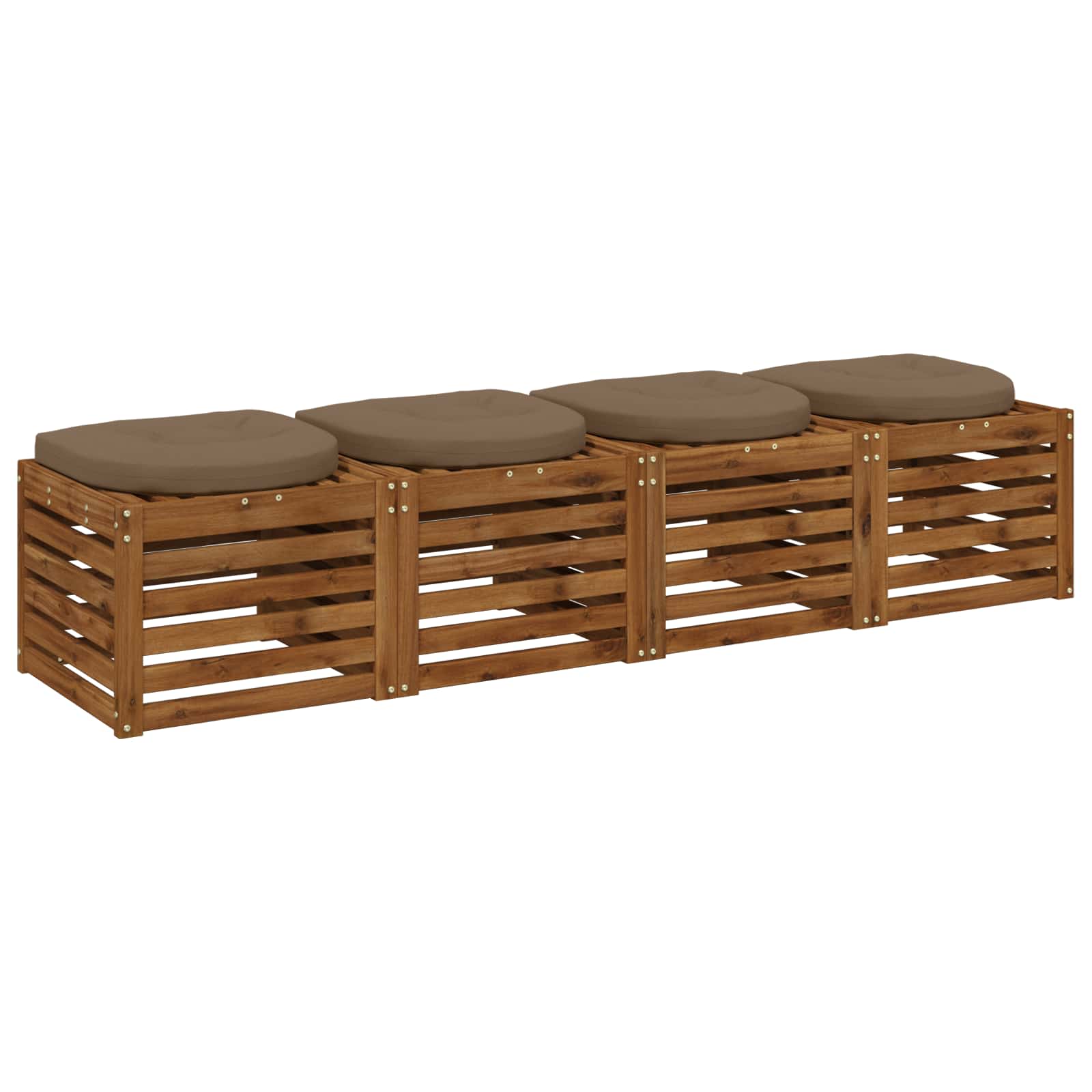 Cuscini per Sedia in 4 Pezzi 4 pz 100% Poliestere Tortora