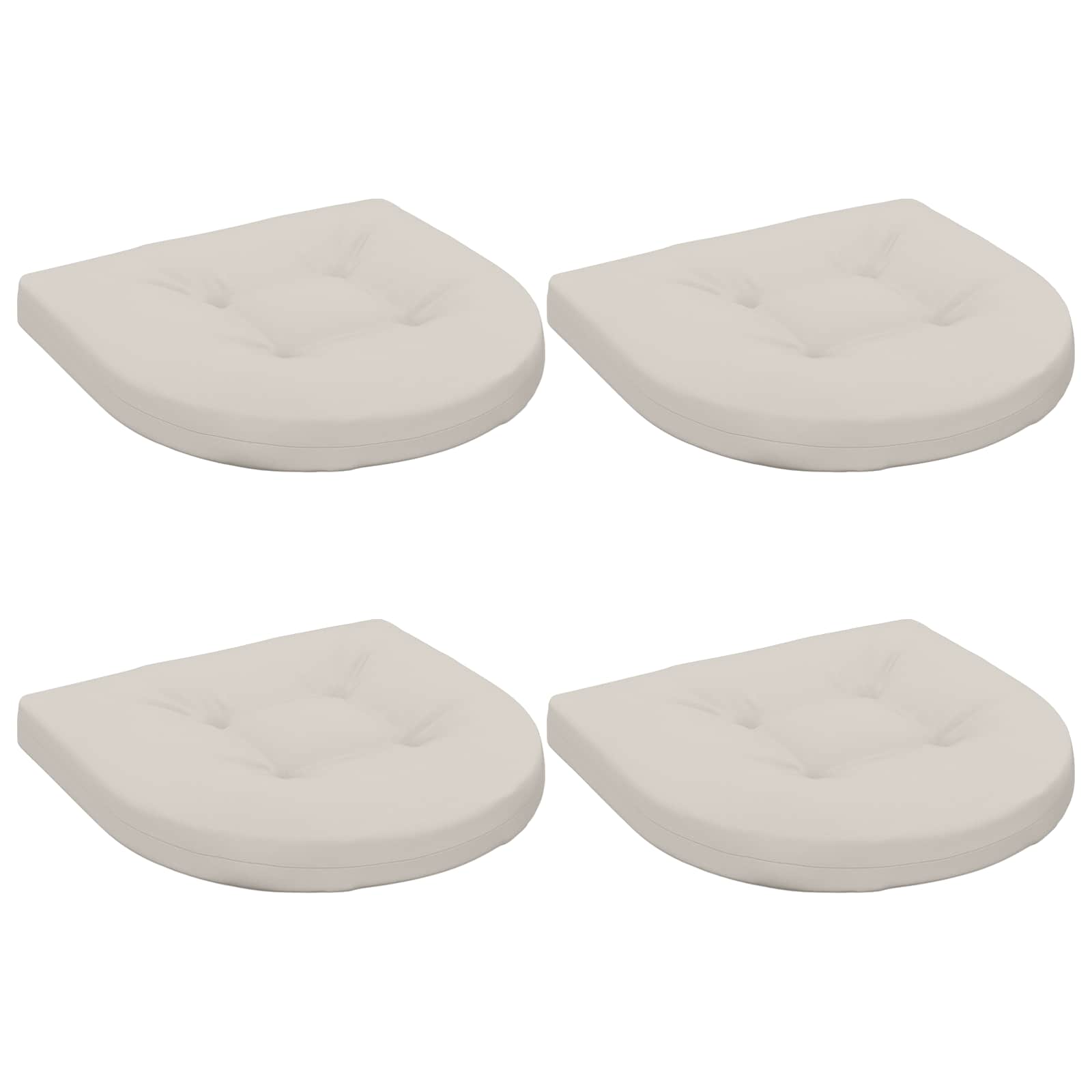 Cuscini per Sedia in 4 Pezzi 4 pz 100% Poliestere Bianco