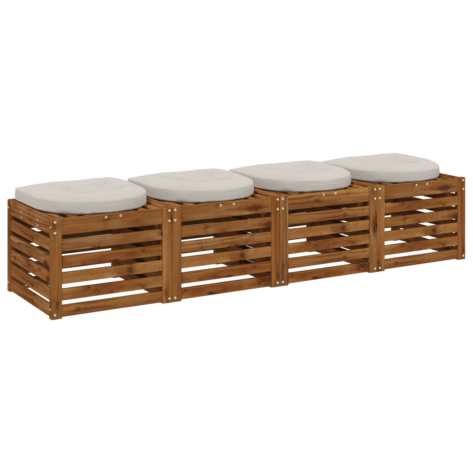 Cuscini per Sedia in 4 Pezzi 4 pz 100% Poliestere Bianco