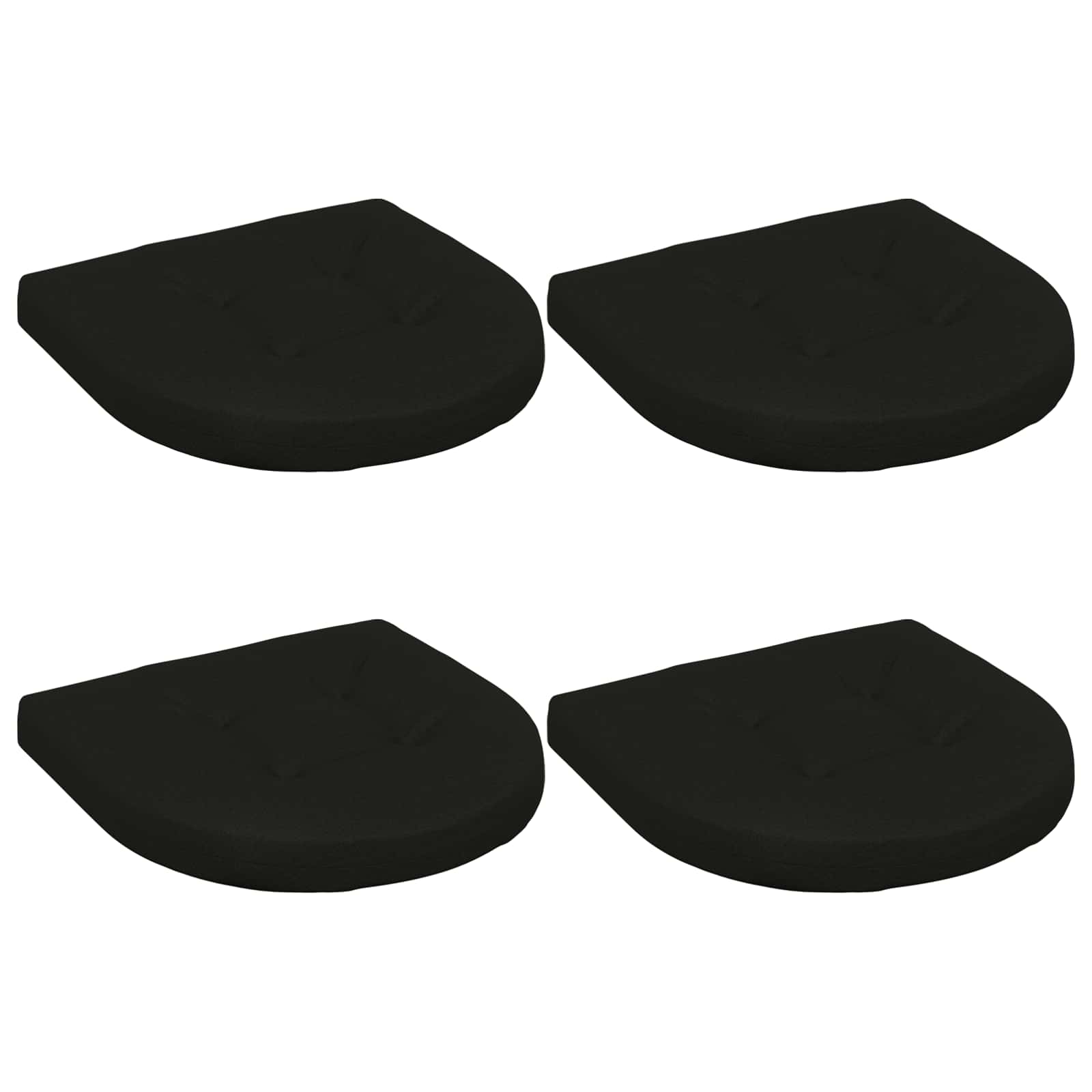 Cuscini per Sedia in 4 Pezzi 4 pz 100% Poliestere Nero