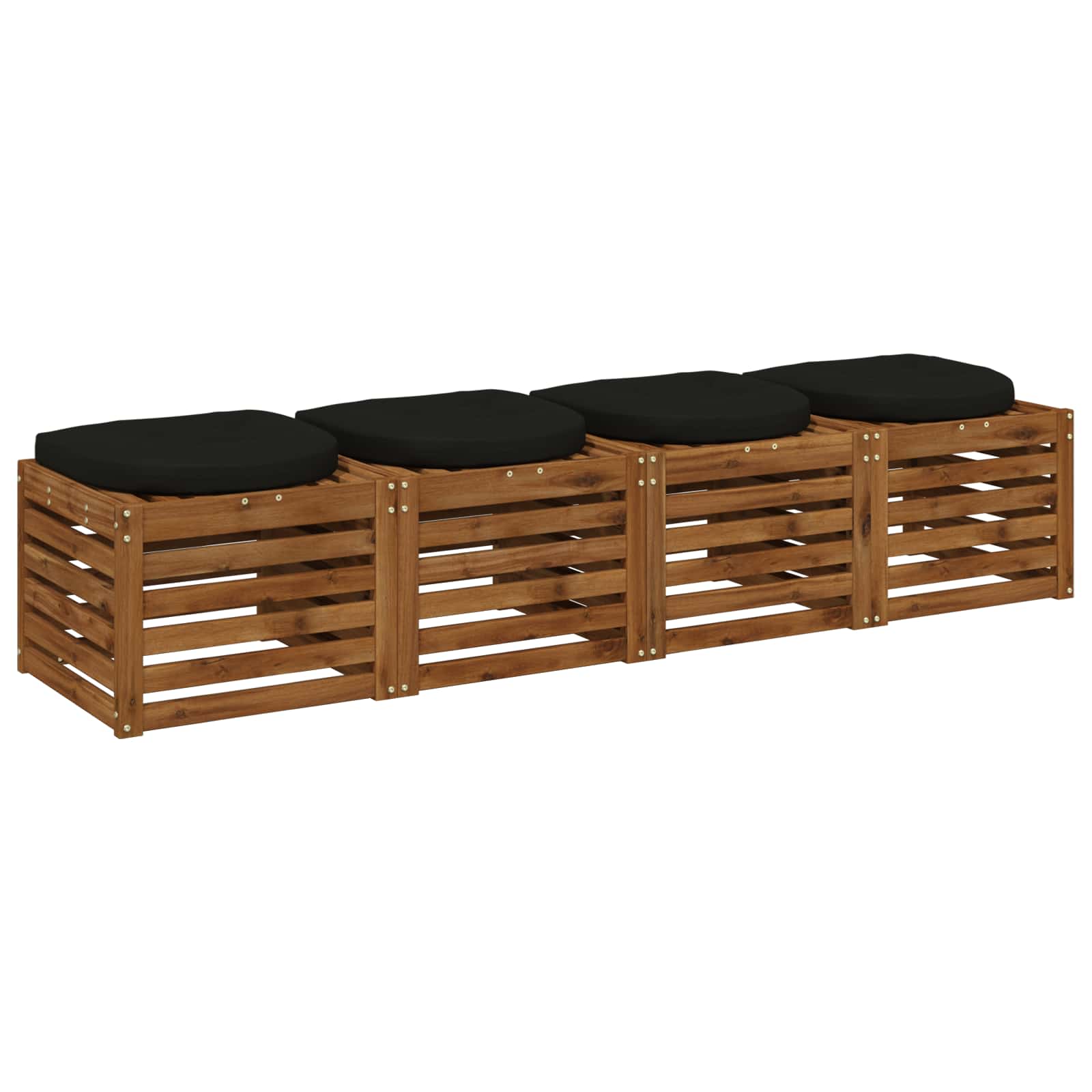 Cuscini per Sedia in 4 Pezzi 4 pz 100% Poliestere Nero