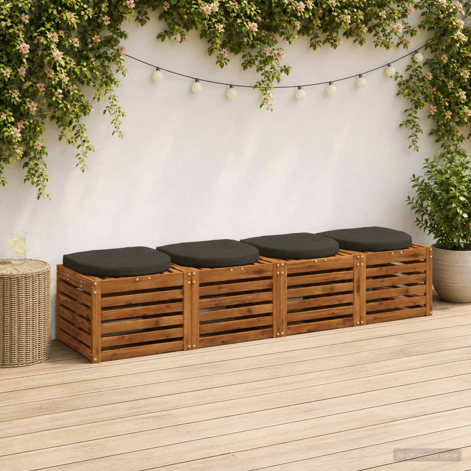 Cuscini per Sedia in 4 Pezzi 4 pz 100% Poliestere Antracite