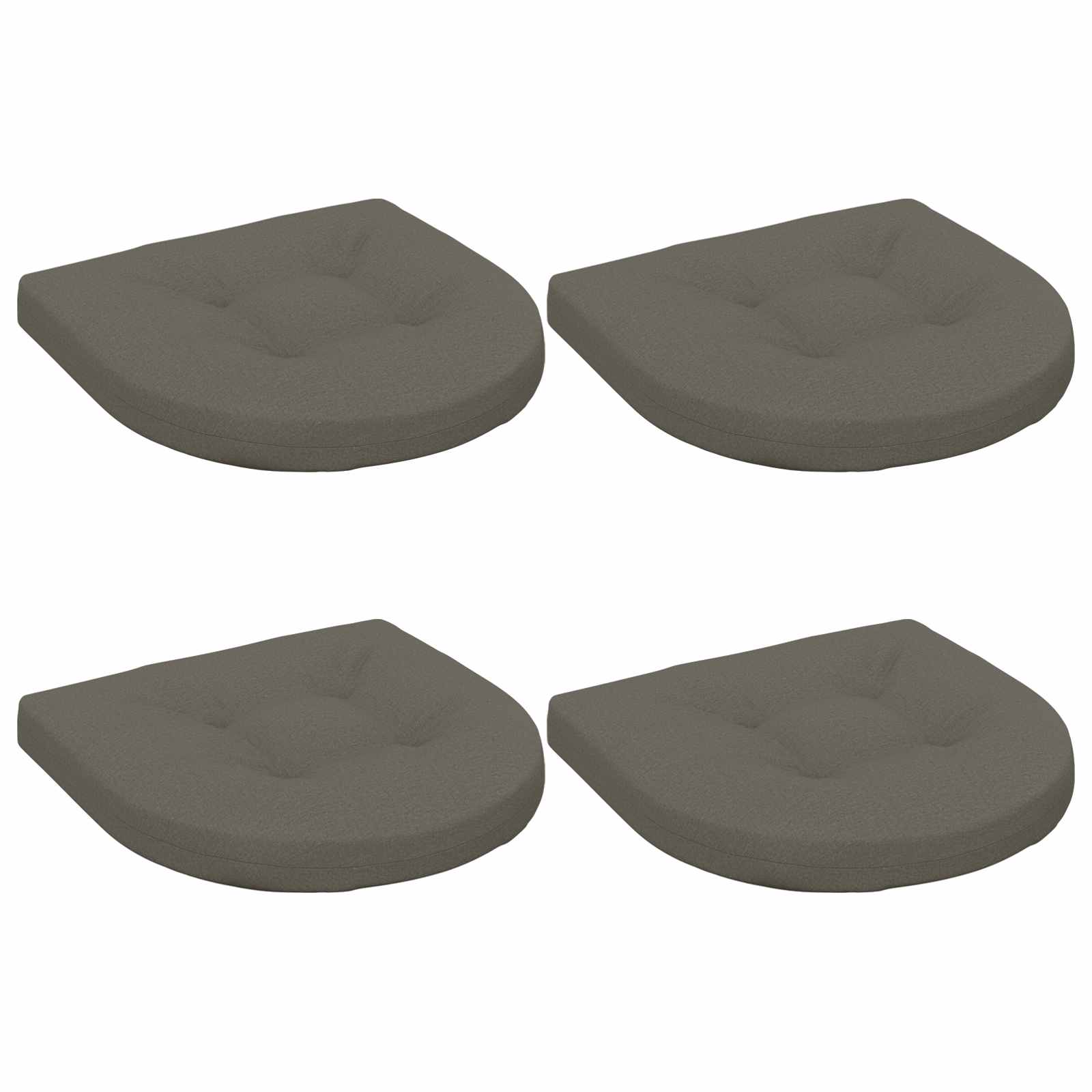 Cuscini per Sedia in 4 Pezzi 4 pz 100% Poliestere Grigio