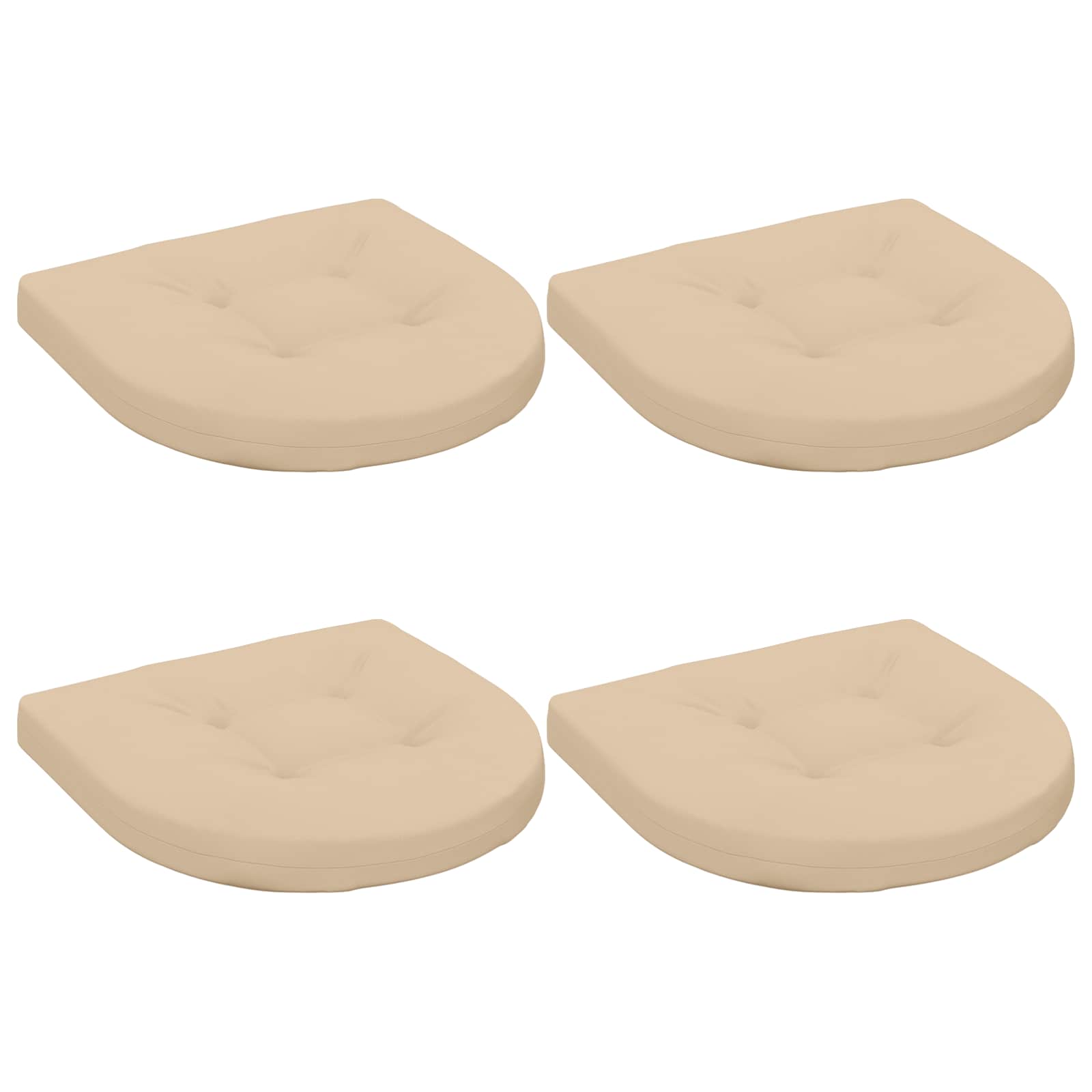 Cuscini per Sedia in 4 Pezzi 4 pz 100% Poliestere Crema