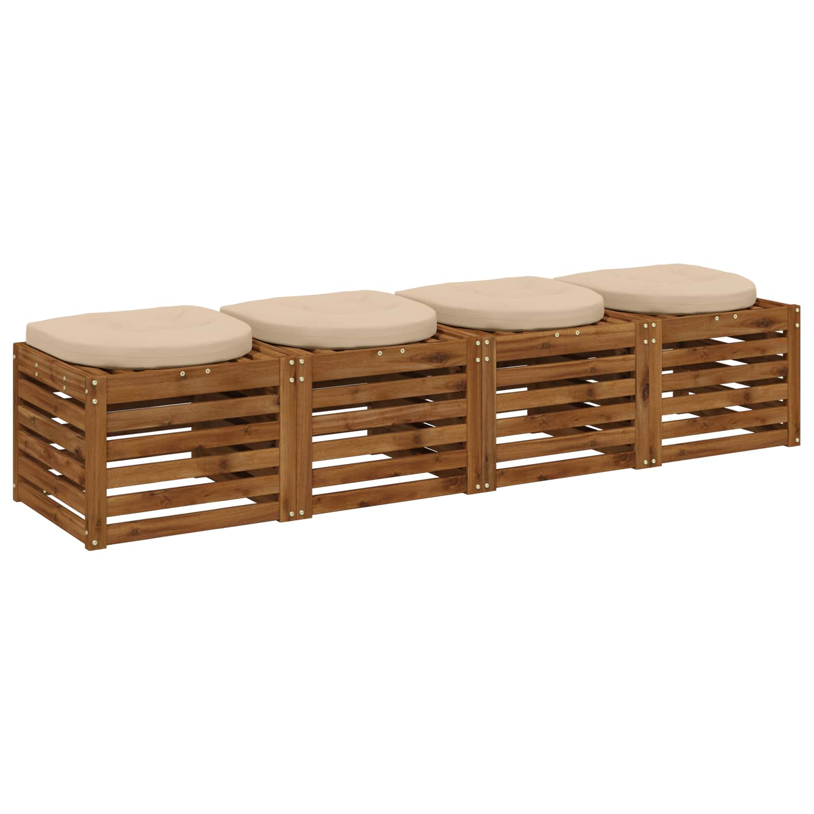 Cuscini per Sedia in 4 Pezzi 4 pz 100% Poliestere Crema