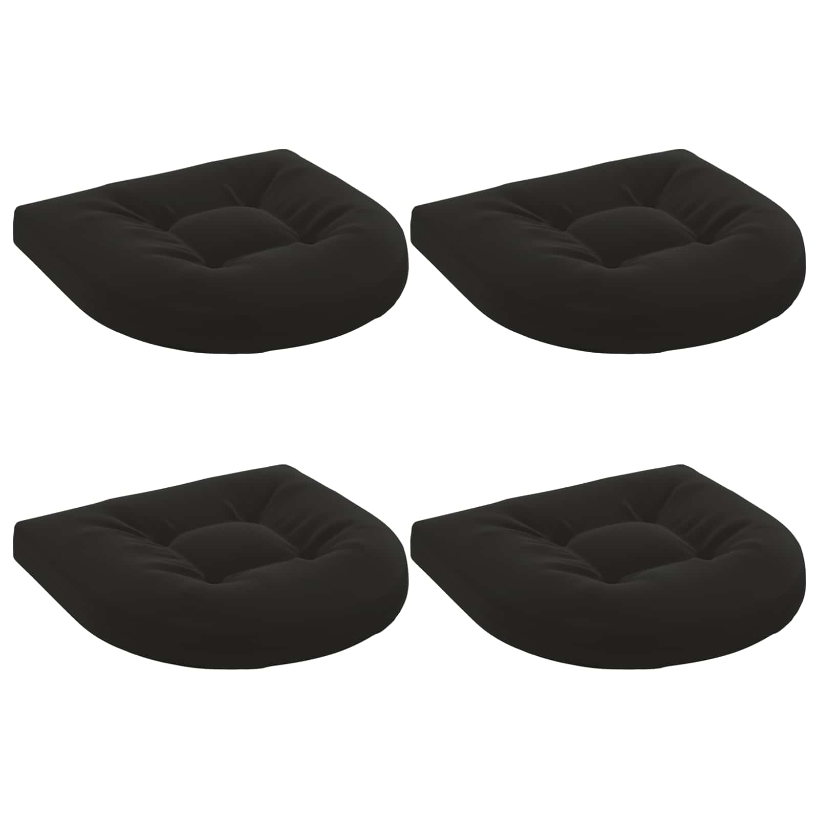 Cuscini per Sedia in 4 Pezzi 4 pz 100% Poliestere Nero