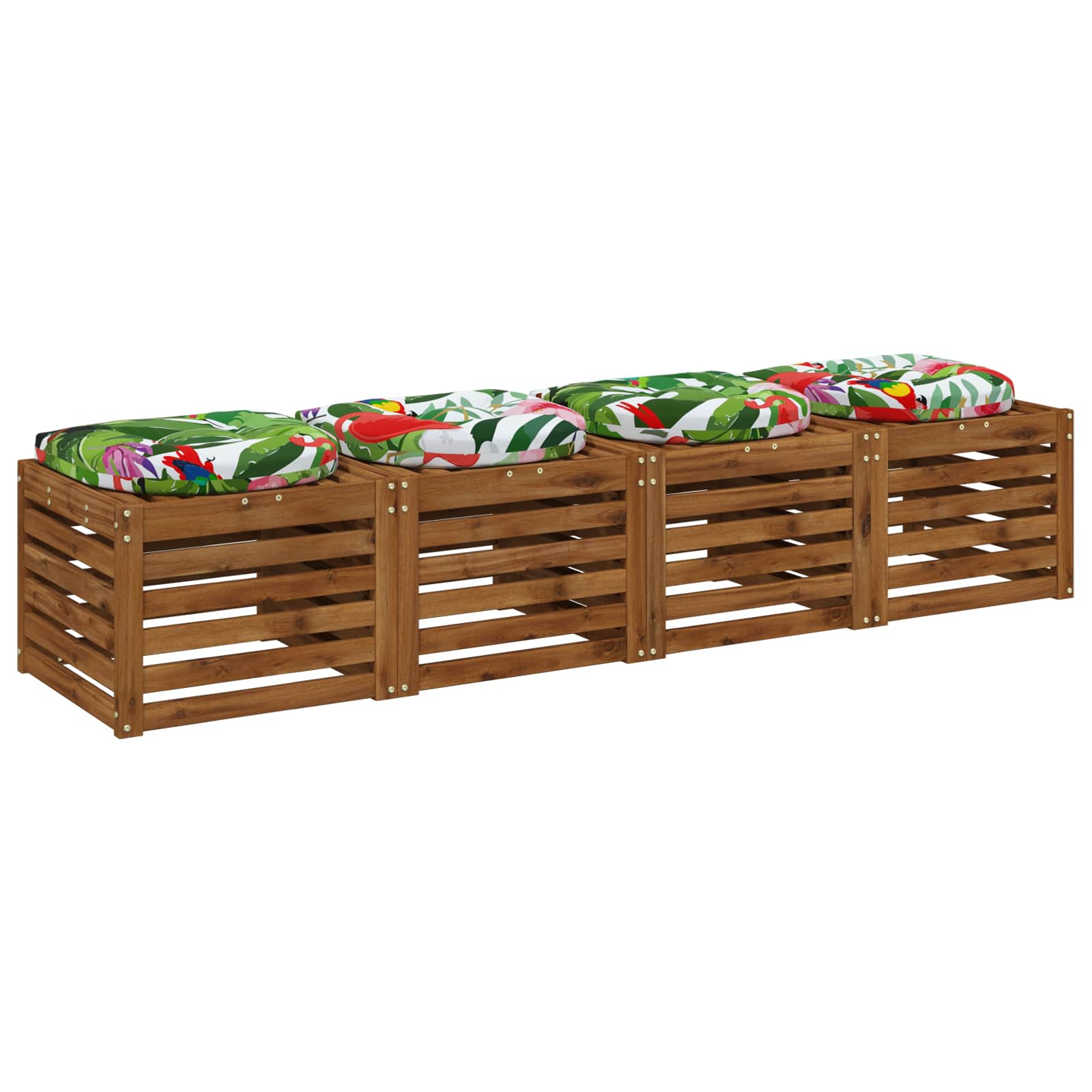 Cuscini per Sedia in 4 Pezzi 4 pz 100% Poliestere Multicolore