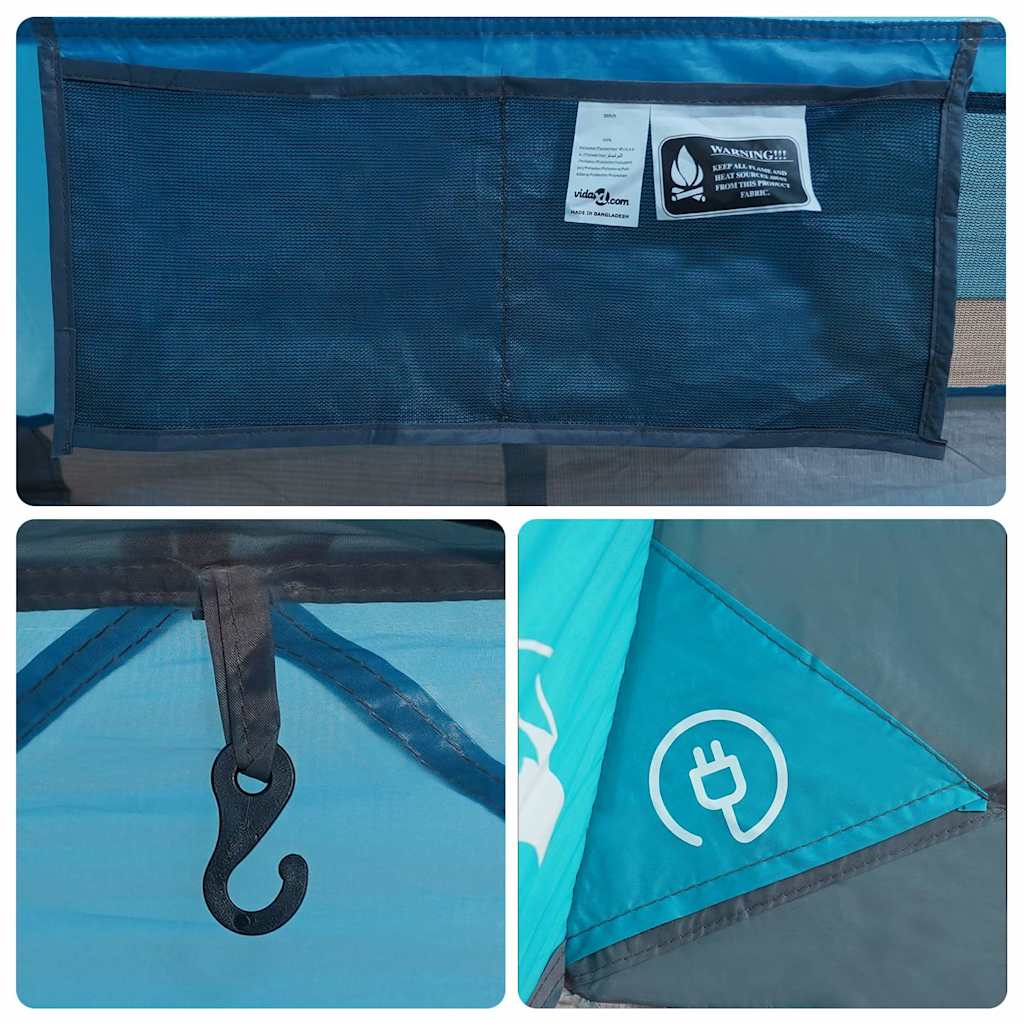 Tenda da Campeggio per 2 Persone Blu Impermeabile