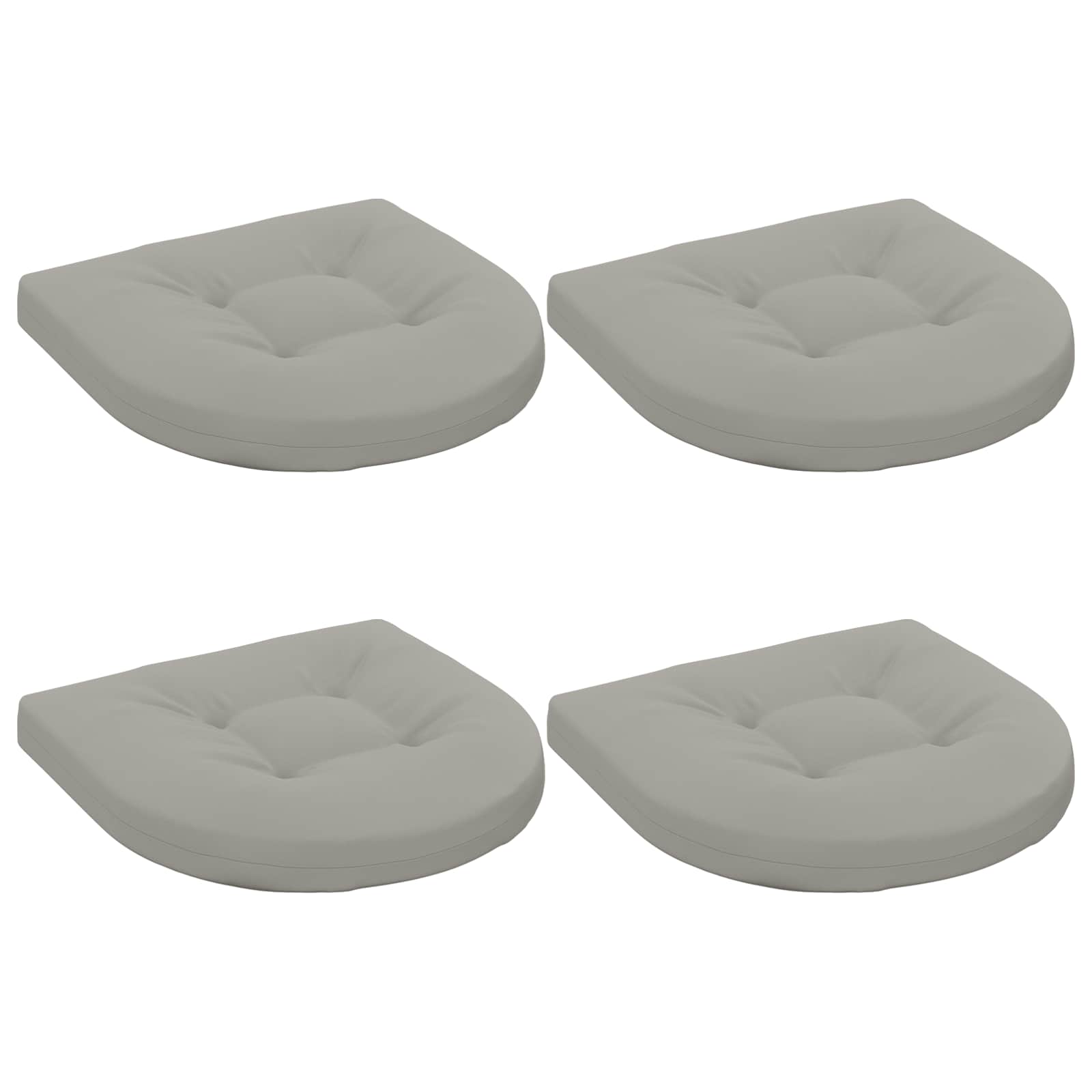 Cuscini per Sedia in 4 Pezzi 4 pz 100% Poliestere Grigio