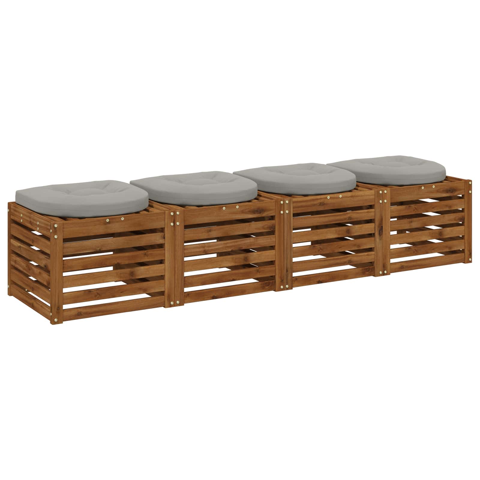 Cuscini per Sedia in 4 Pezzi 4 pz 100% Poliestere Grigio
