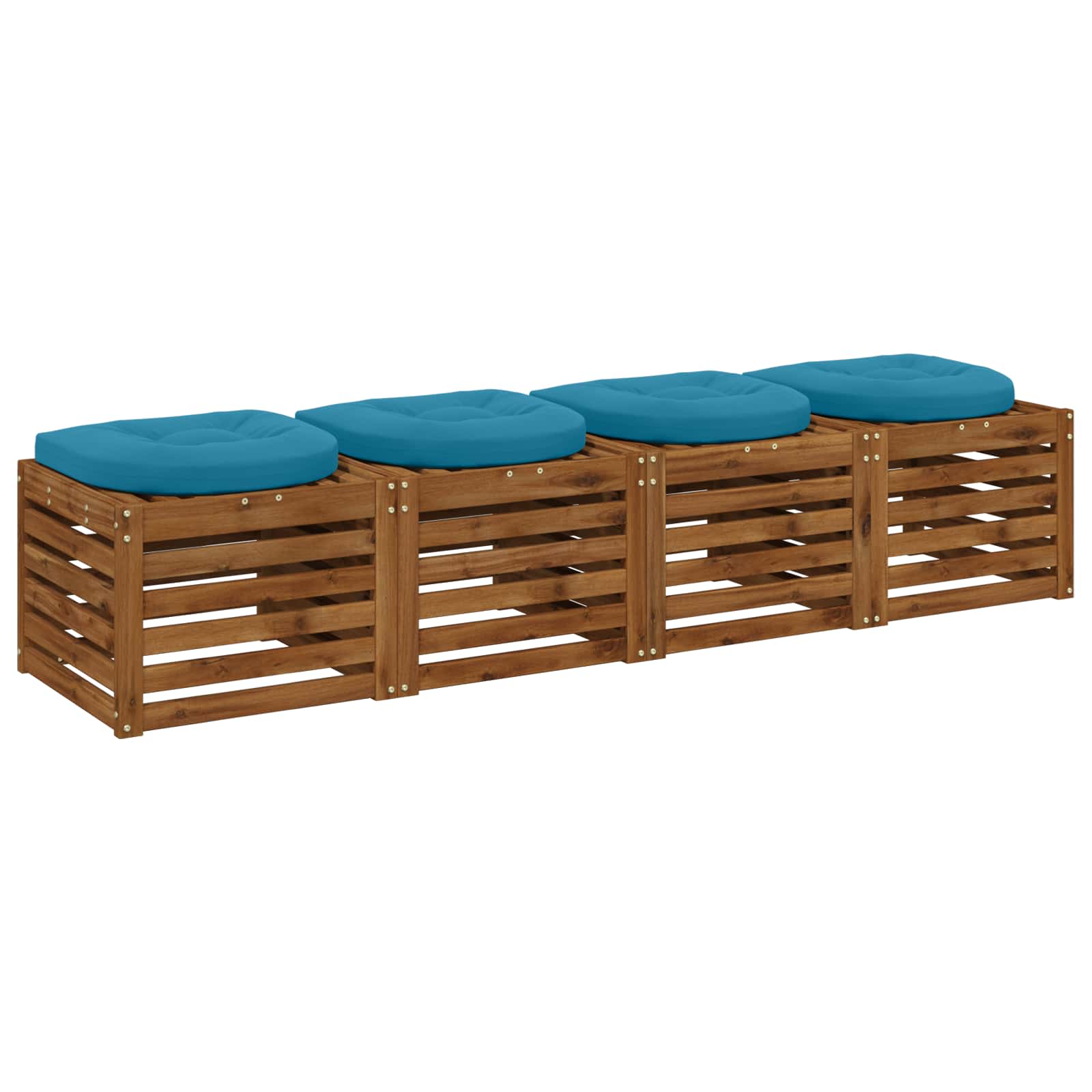 Cuscini per Sedia in 4 Pezzi 4 pz 100% Poliestere Azzurro