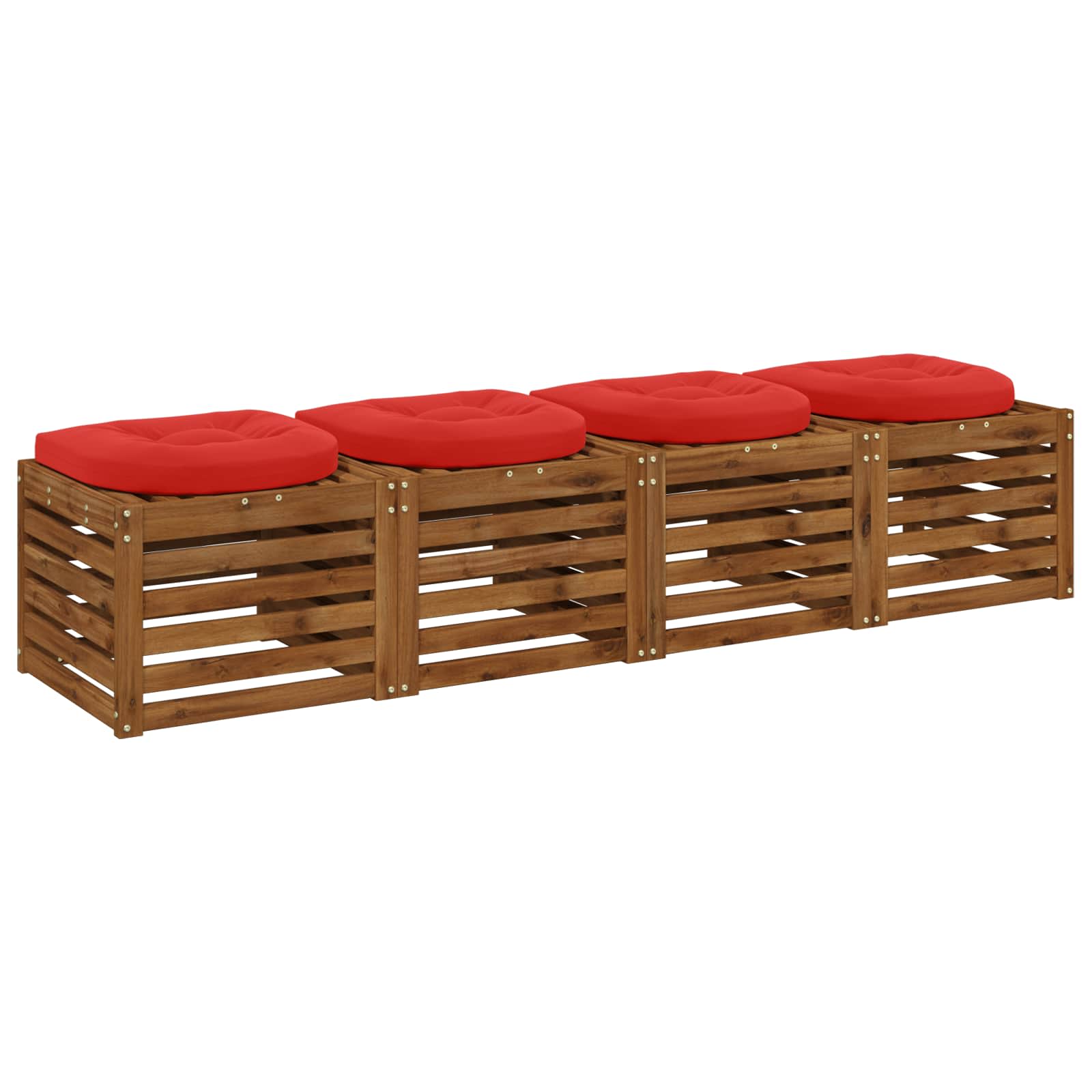 Cuscini per Sedia in 4 Pezzi 4 pz 100% Poliestere Rosso