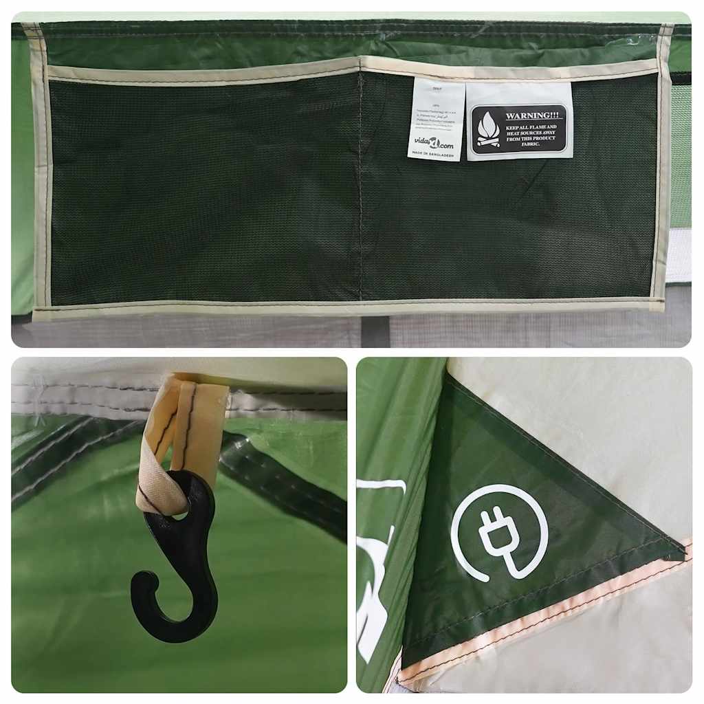 Tenda da Campeggio per 2 Persone Verde Impermeabile