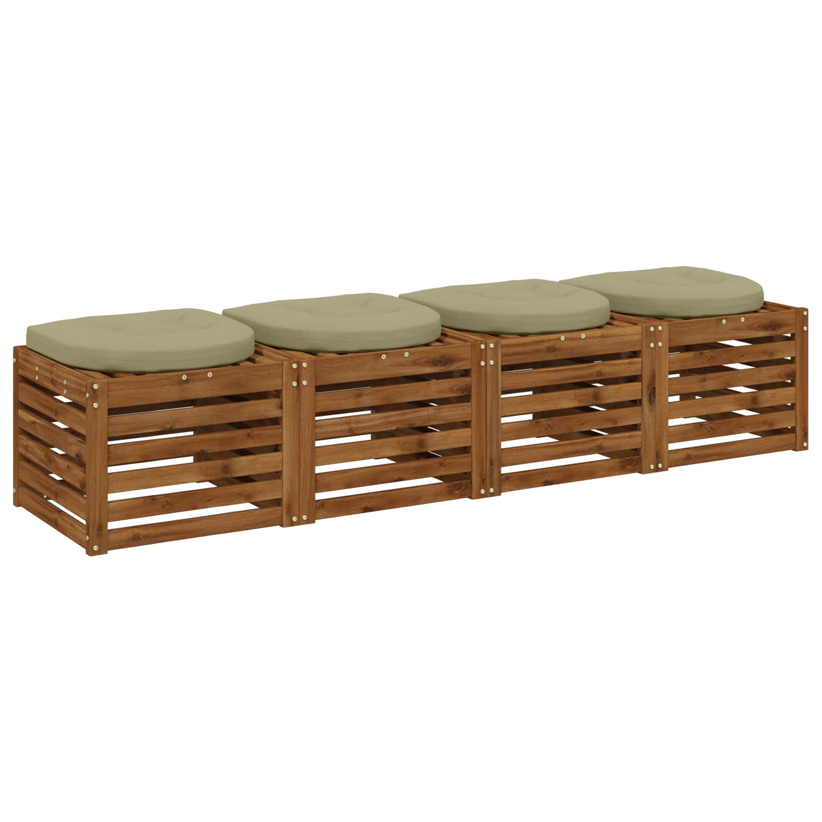 Cuscini per Sedia in 4 Pezzi 4 pz 100% Poliestere Verde chiaro