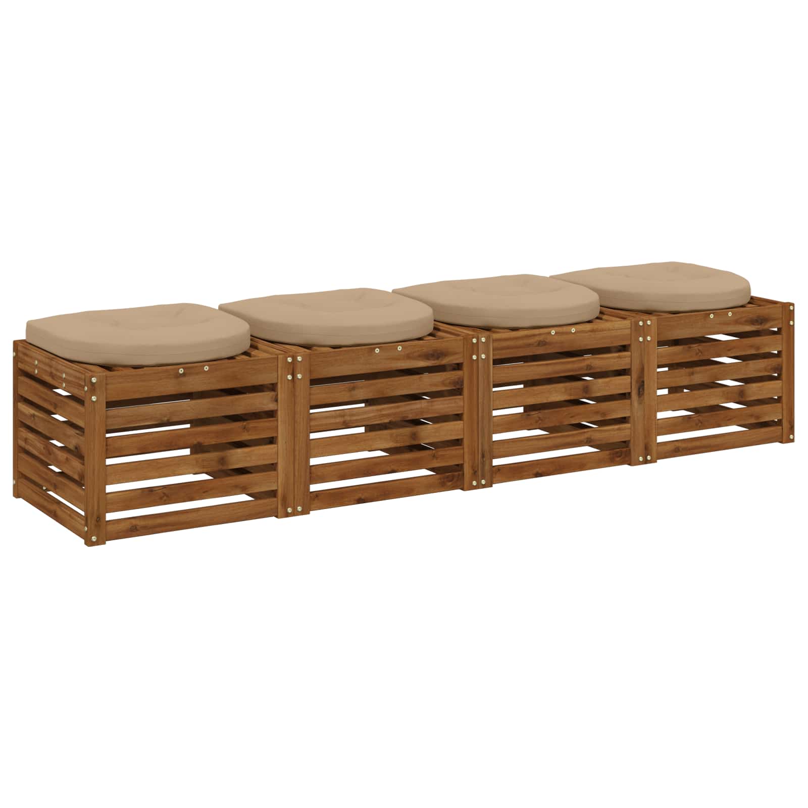 Cuscini per Sedia in 4 Pezzi 4 pz 100% Poliestere Sabbia